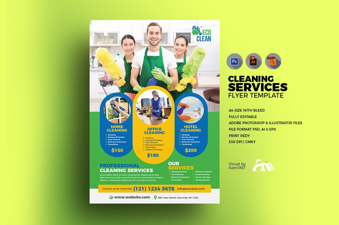 Cleaning Service Flyer Template (20)  Flyers  Design Bundles For Flyers For Cleaning Business Templates