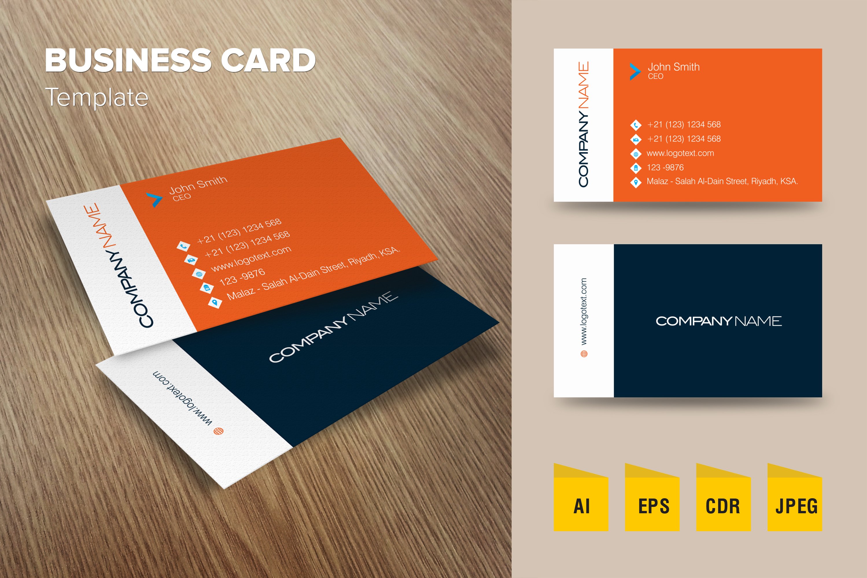 Elegant Business Card Design Template (1046758) | Business Cards | Design  Bundles