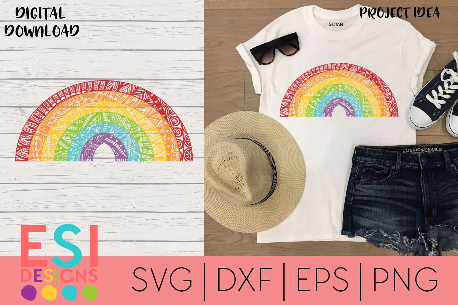 Download Rainbow Zentangle SVG | Paper Cutting Template ...