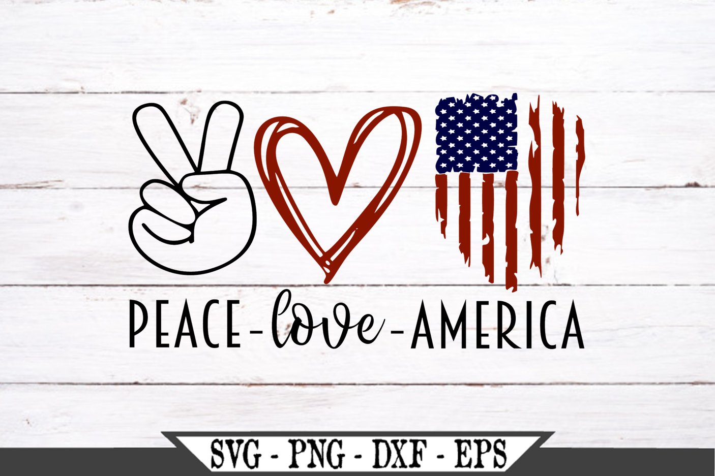 Peace Love America Distressed American Flag SVG (649948) | SVGs