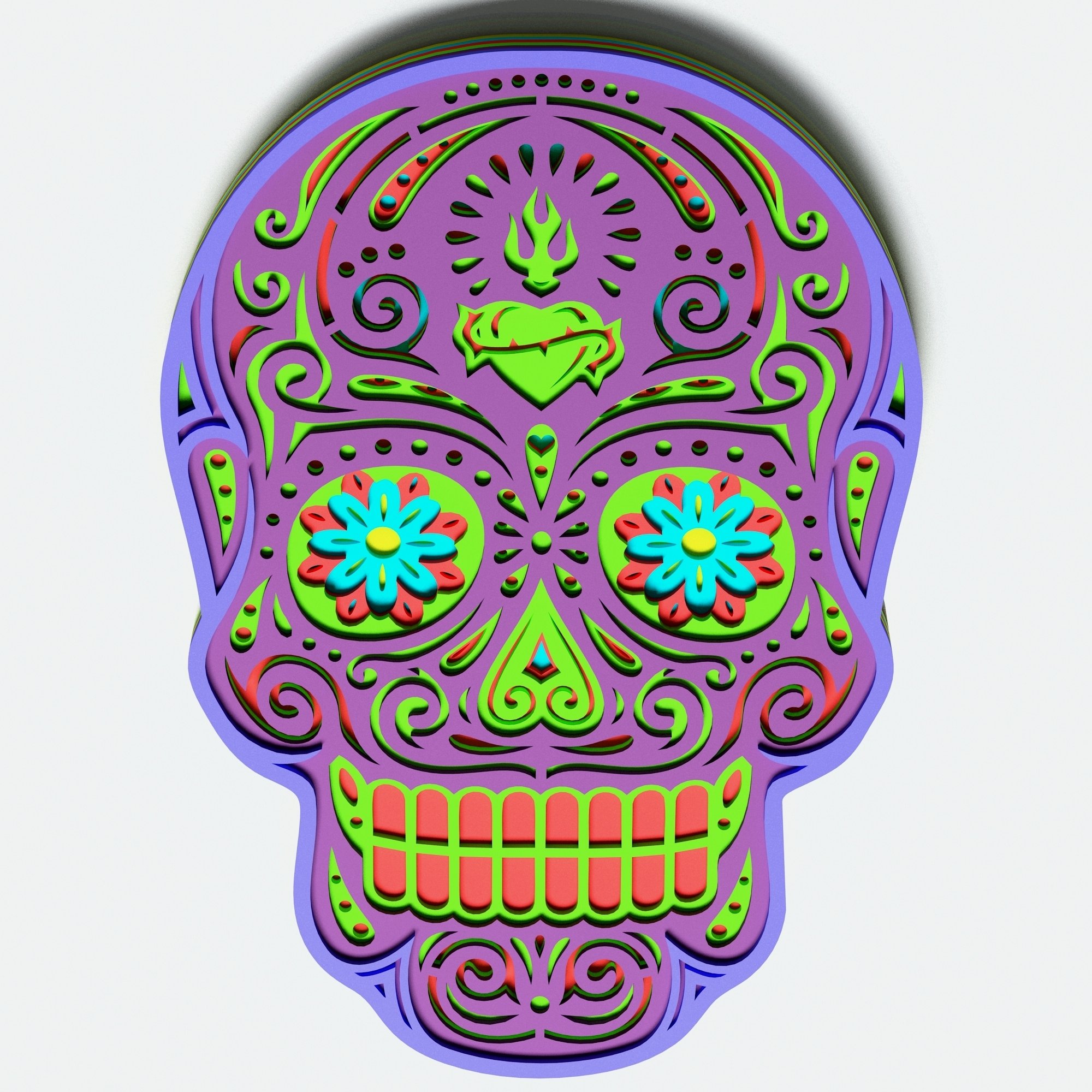Multilayer Sugar Skull Mandala - S4, for cutting machines (735593