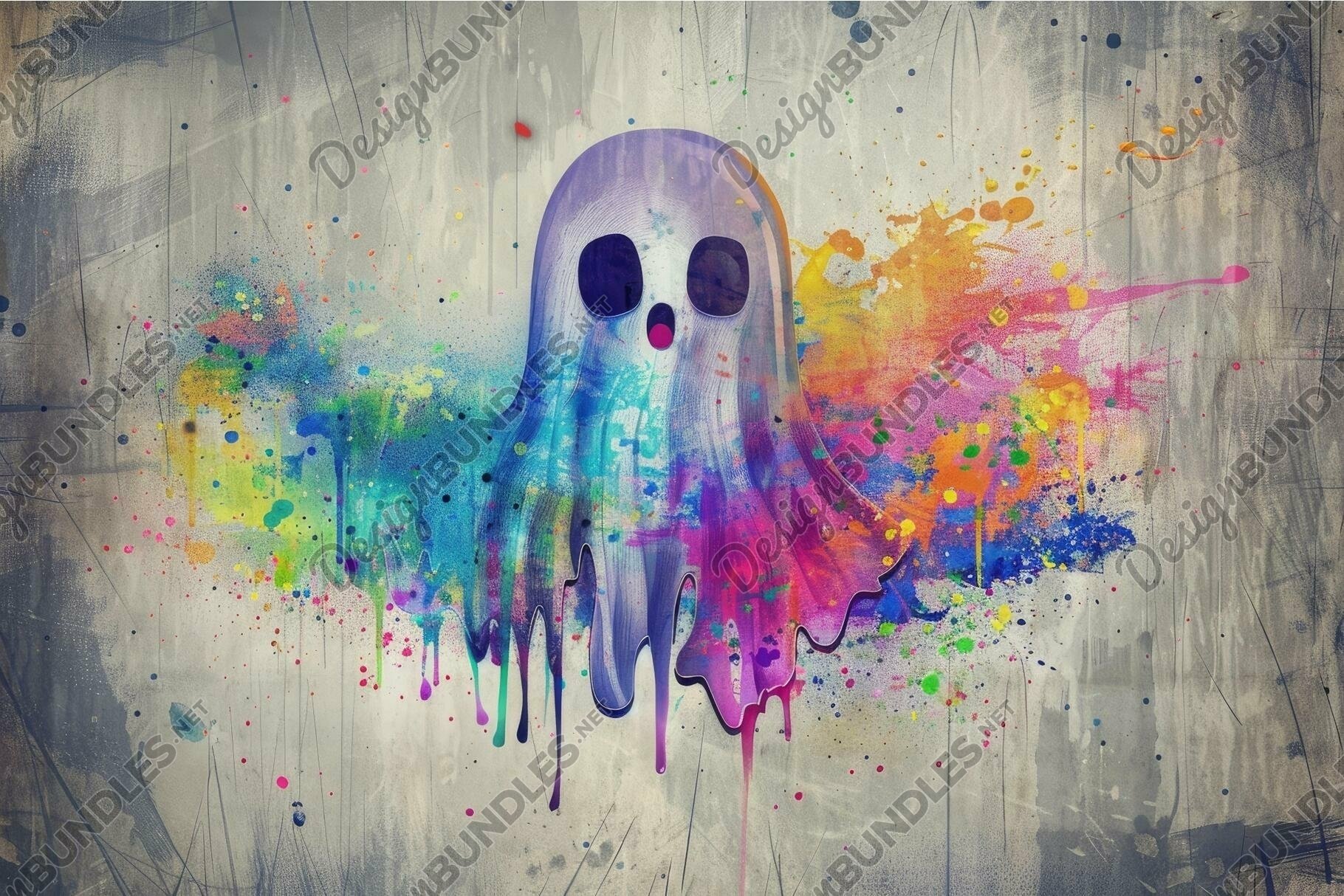 Retro Skull Graffiti Street Art Wall Art | Vintage 90s Spray