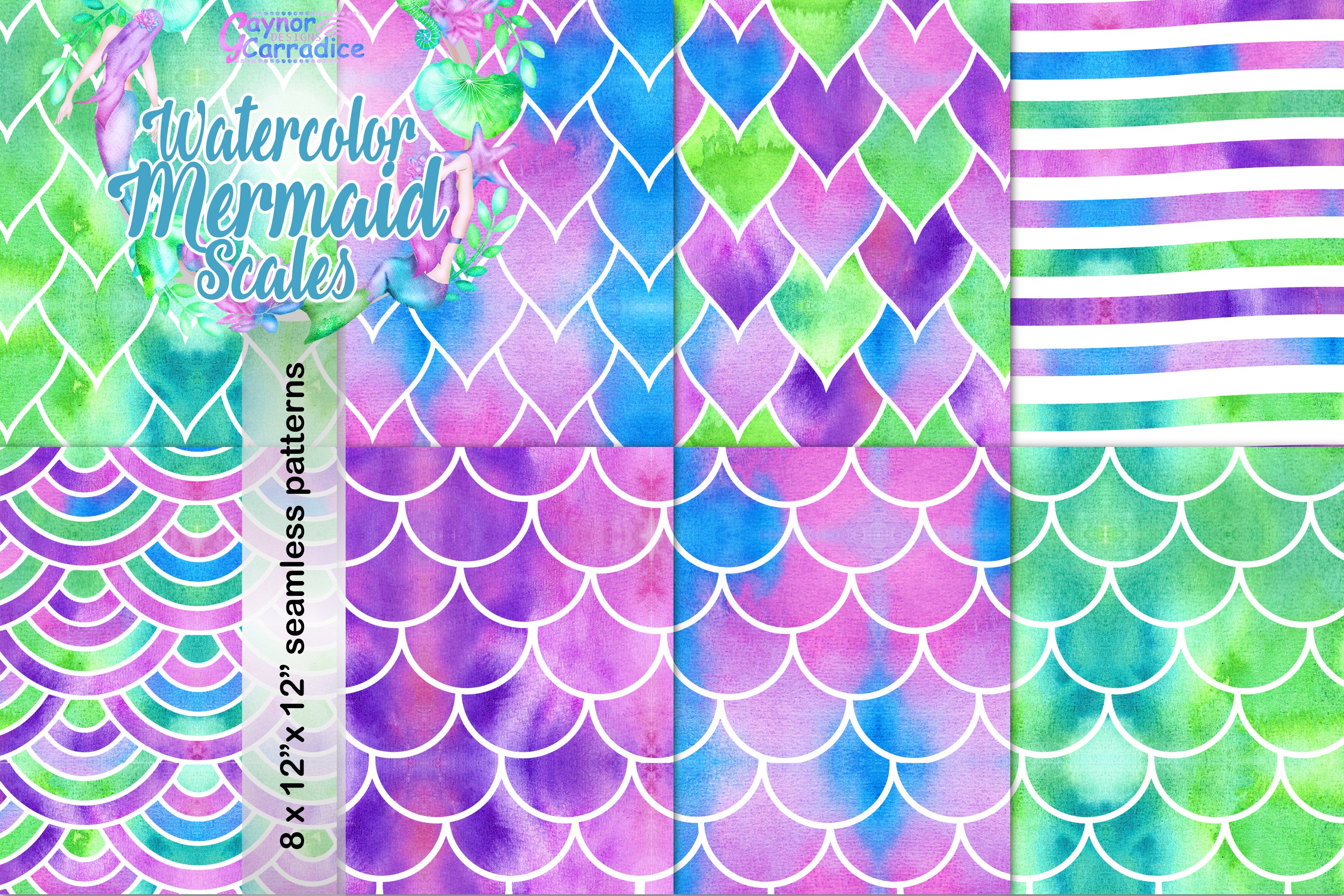 Download Clip Art Waterco Mermaid Scales And Purple Watercolor Huge Bundle Of Mermaid Clipart And Digital Papers Mermaid Graphics And Gold Glitter Pattern Art Collectibles