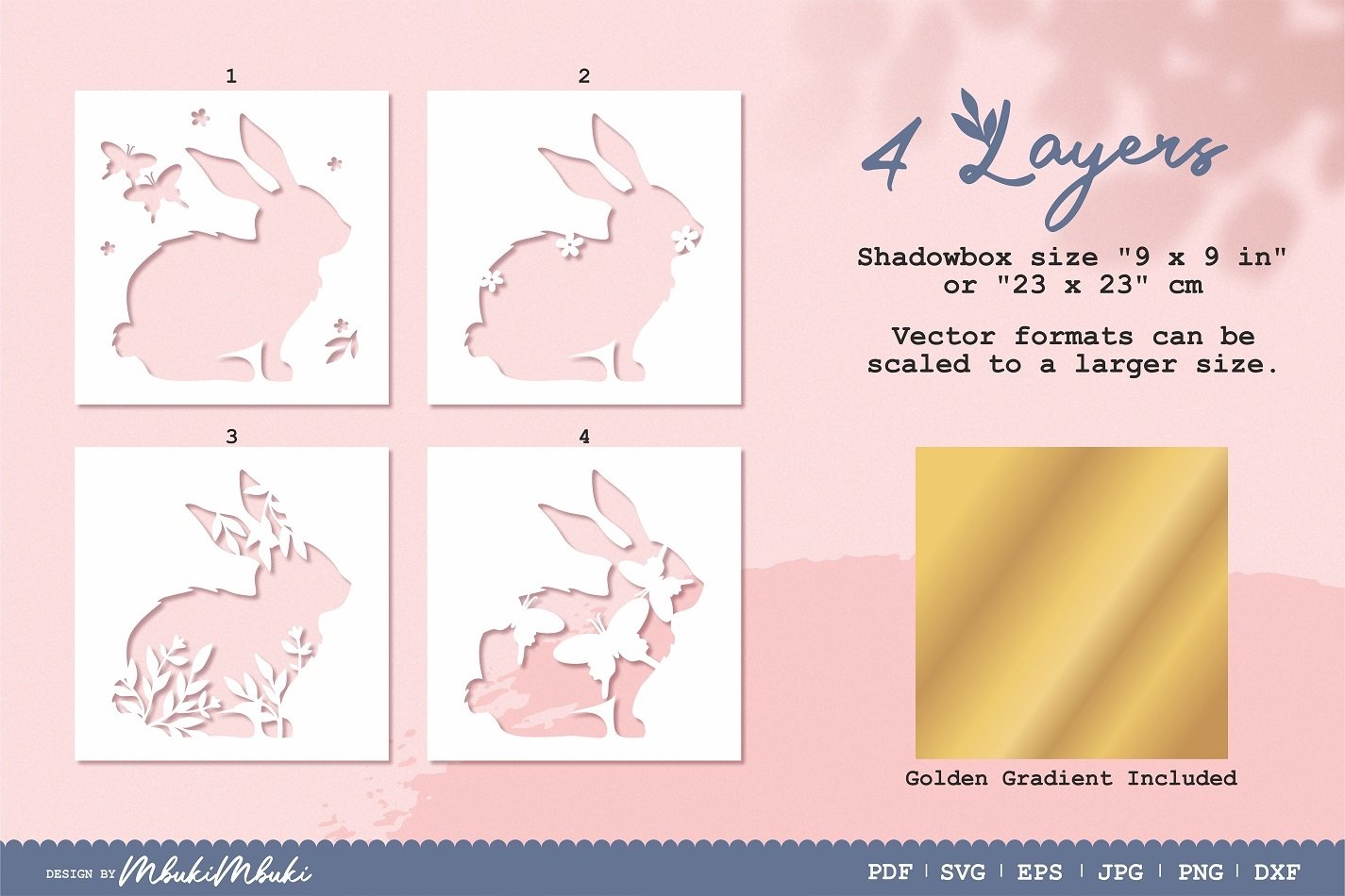 Easter Design 3D Shadow Box BUNDLE - SVG Papercut (1274828)