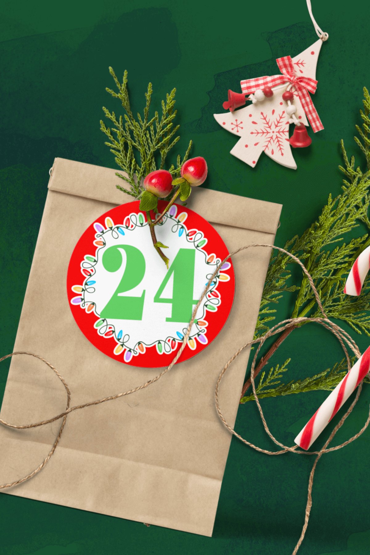 Advent Calendar Red with Light Bulbs Printable PDF file (370880 ...