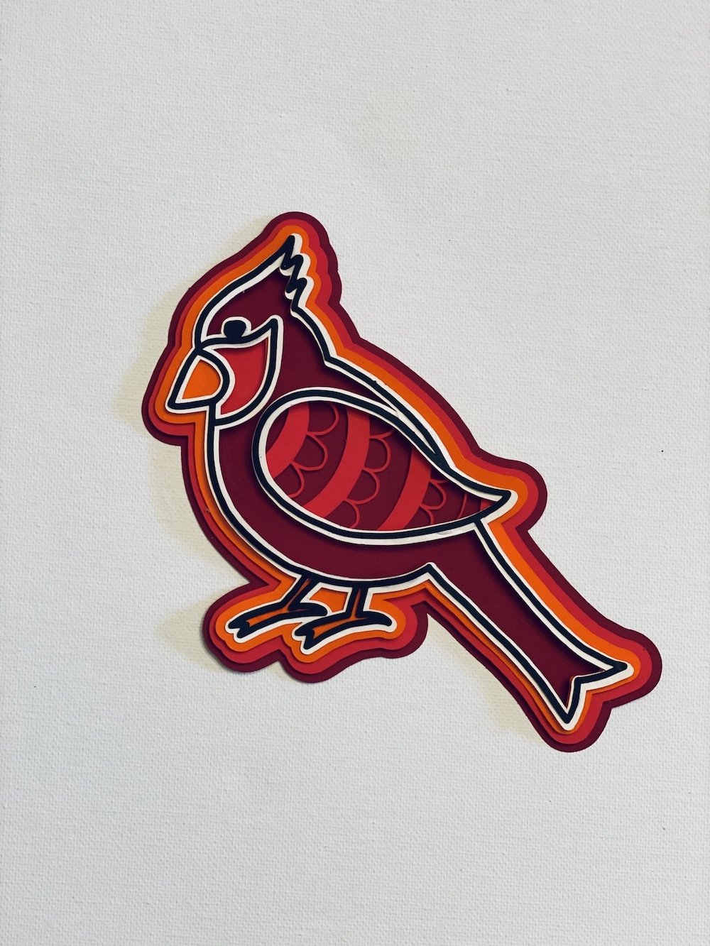 Red Bird 3D Layered Design