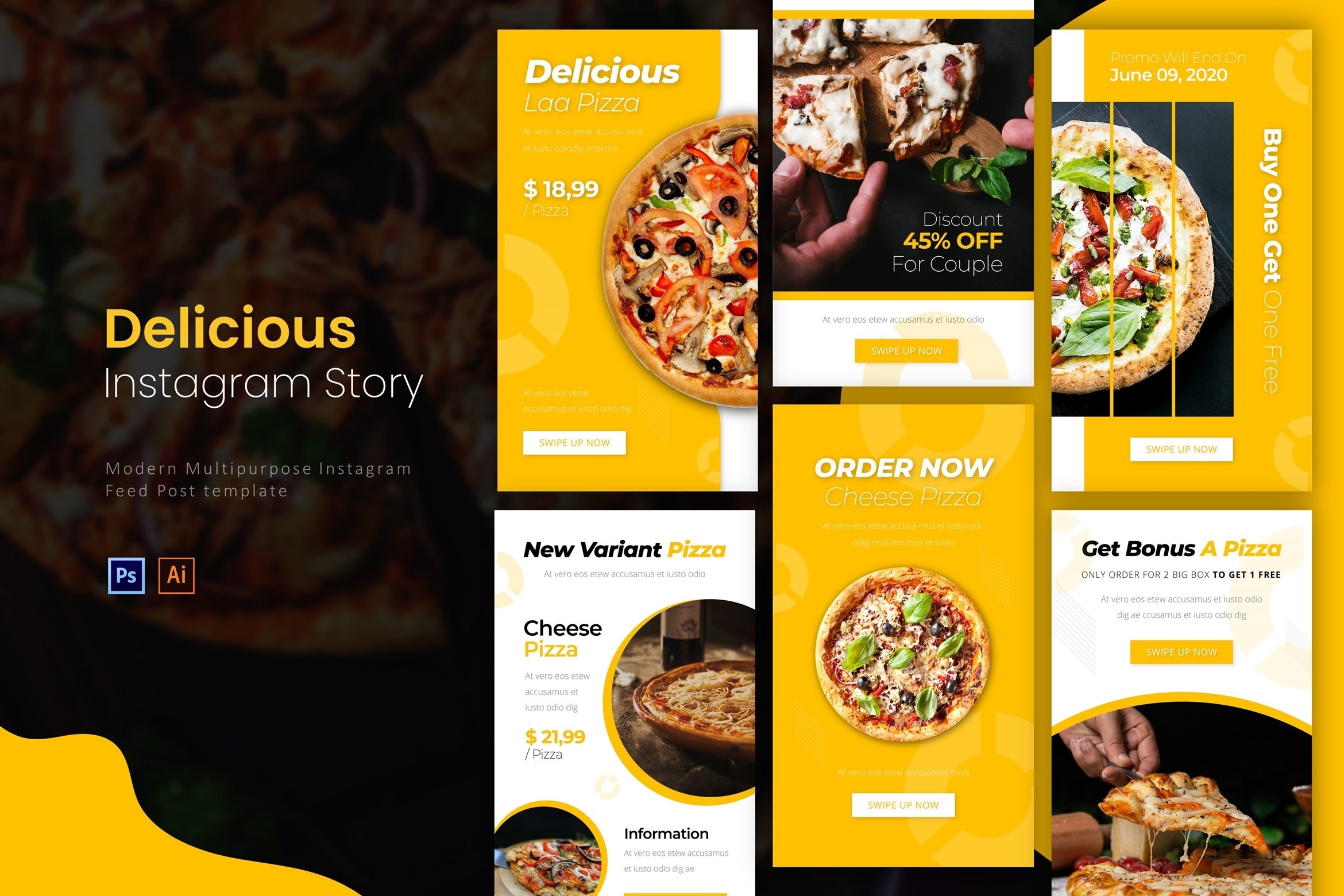 Delicious Pizza Instagram Story (801444) Instagram Design Bundles