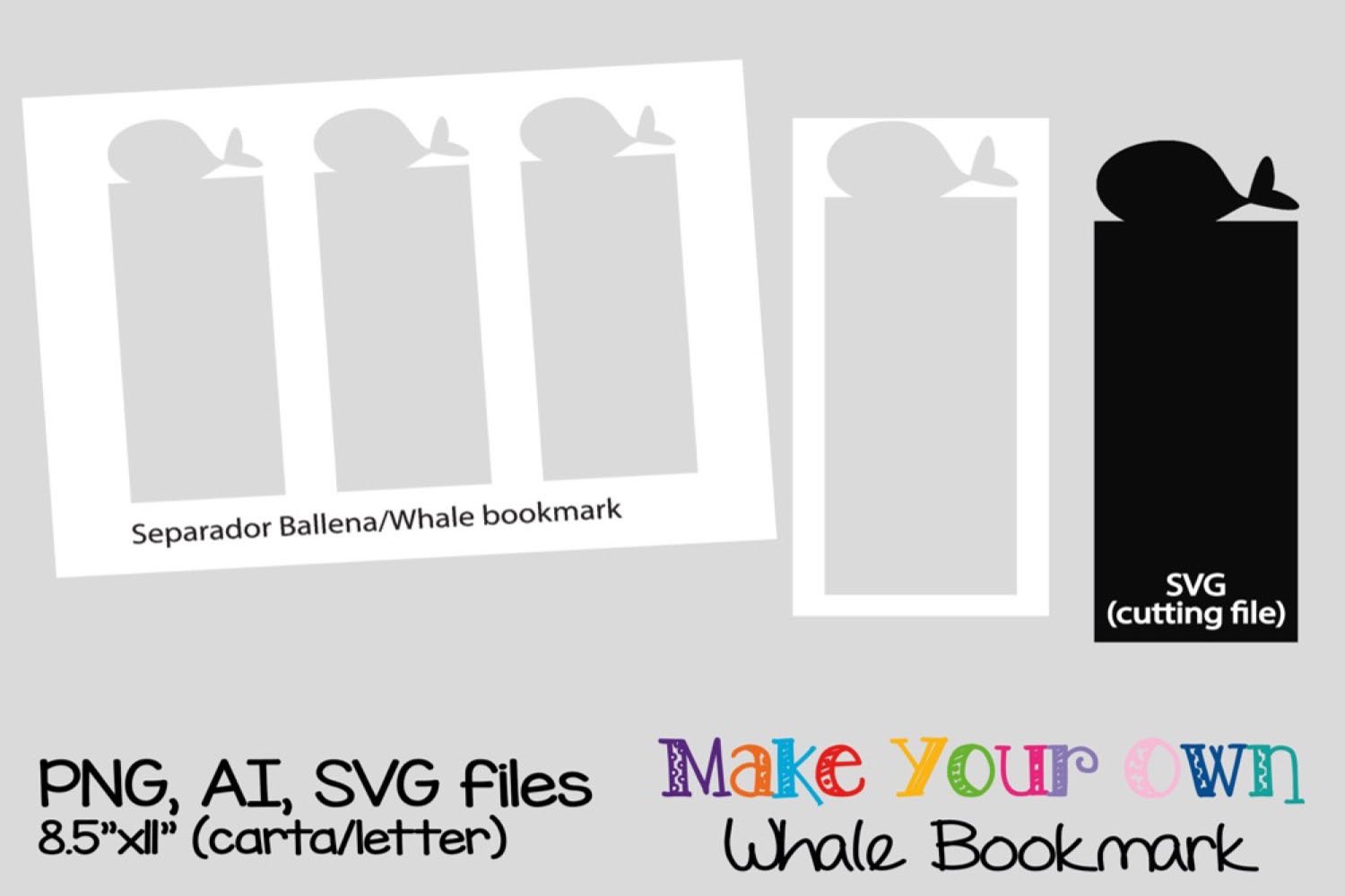 Whale Bookmark (472600) | Customizable Templates | Design Bundles