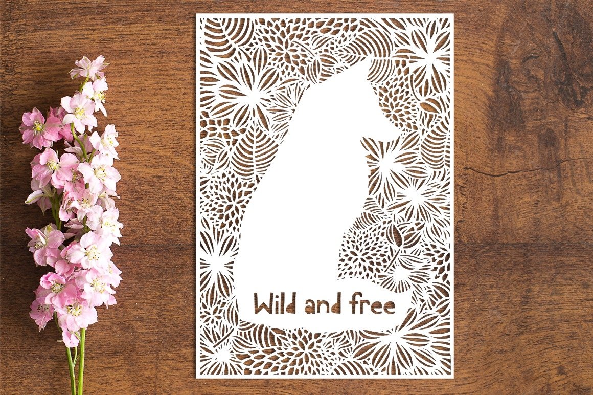 Wild & Free Fox - PDF Template for Paper Cutting by hand wild-free-fox-pdf-template-for-paper-cutting-by-hand