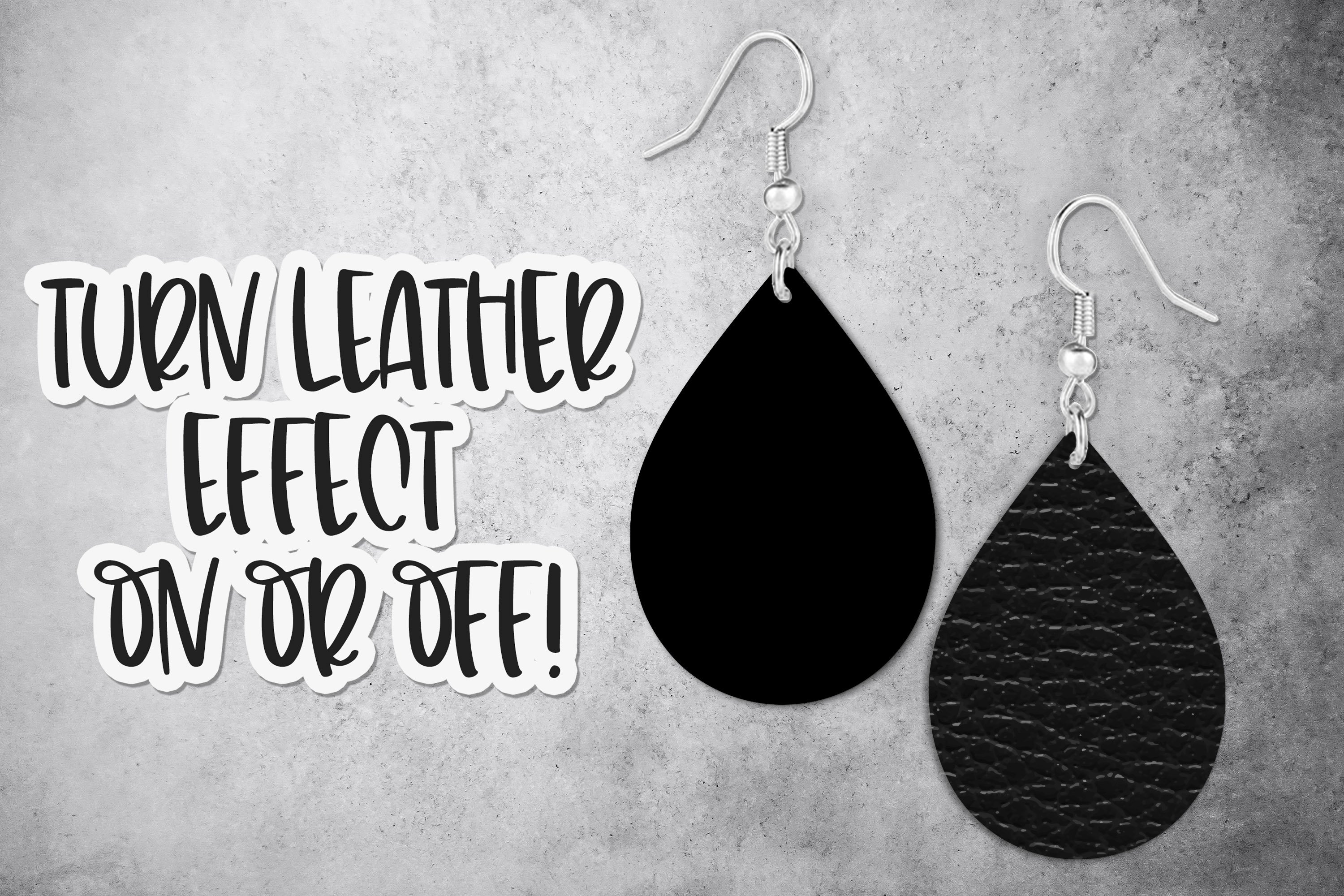 Faux Leather Earring Mockup, Smart Object PSD (901163