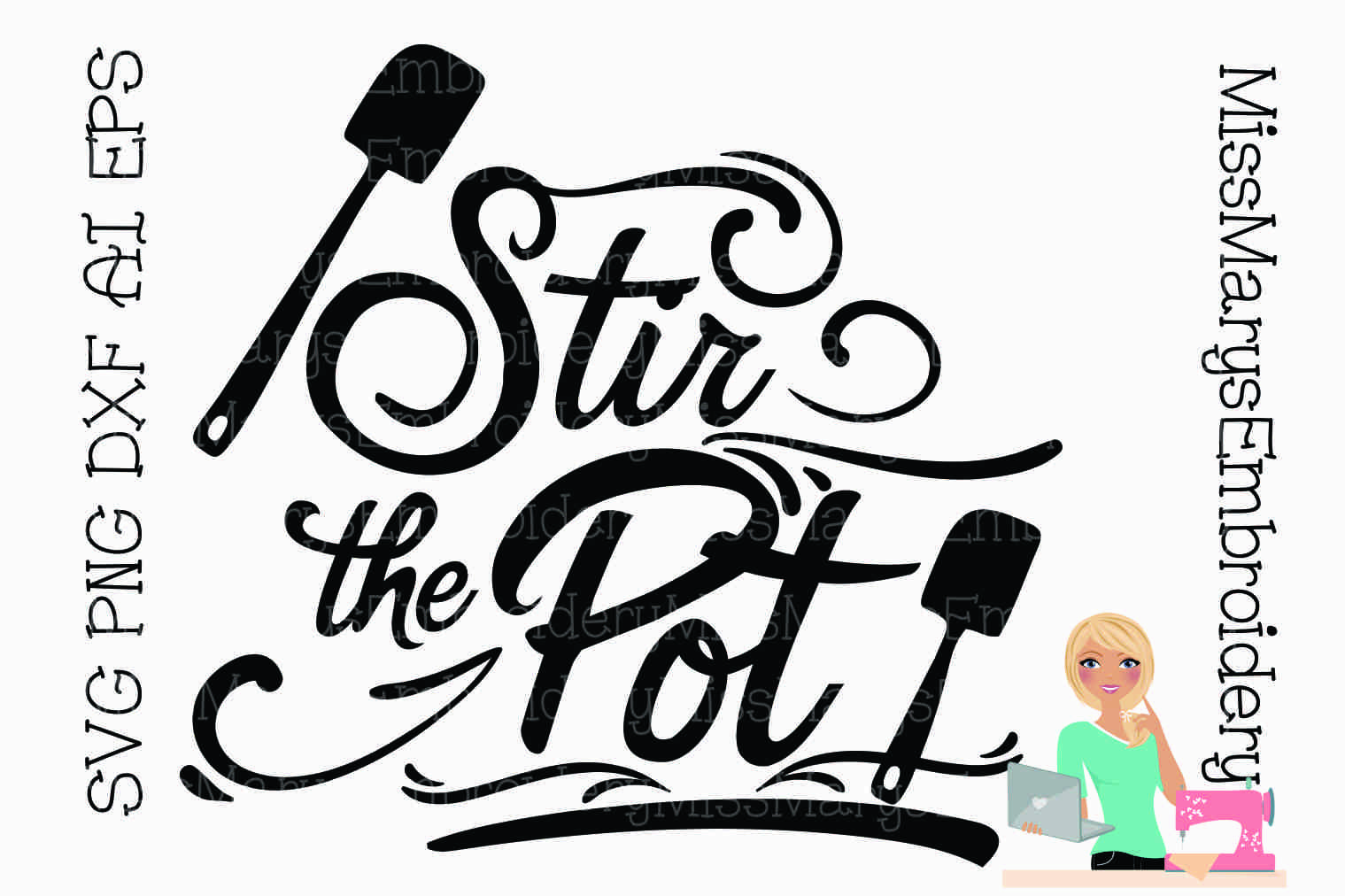 Stir the Pot SVG Cutting File PNG DXF (126443) Cut Files Design Bundles