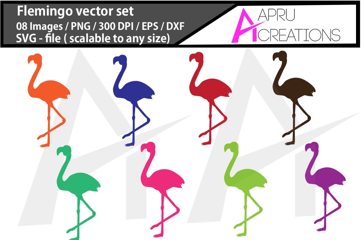 Flemingo SVG Cut File Coloured Flemingo Cut File Flemingo