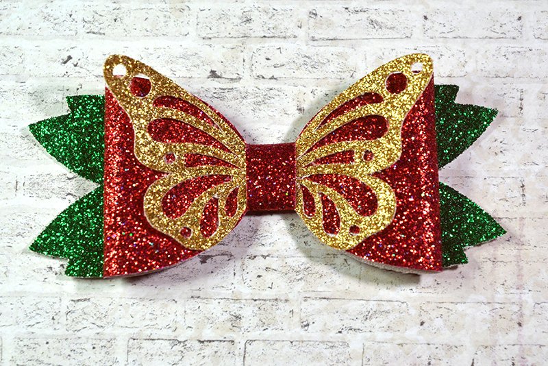 4 Hair bow template SVG, Butterfly faux leather bow template (239643) | SVGs | Design