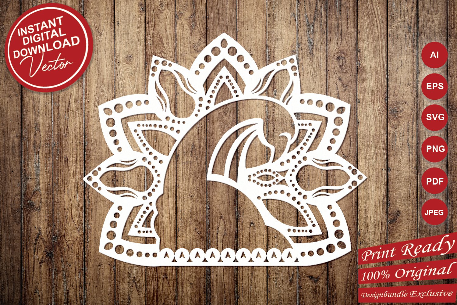 Download Peacock Intricate Paper Cut Design - SVG Cut Files (1086124) | Cut Files | Design Bundles