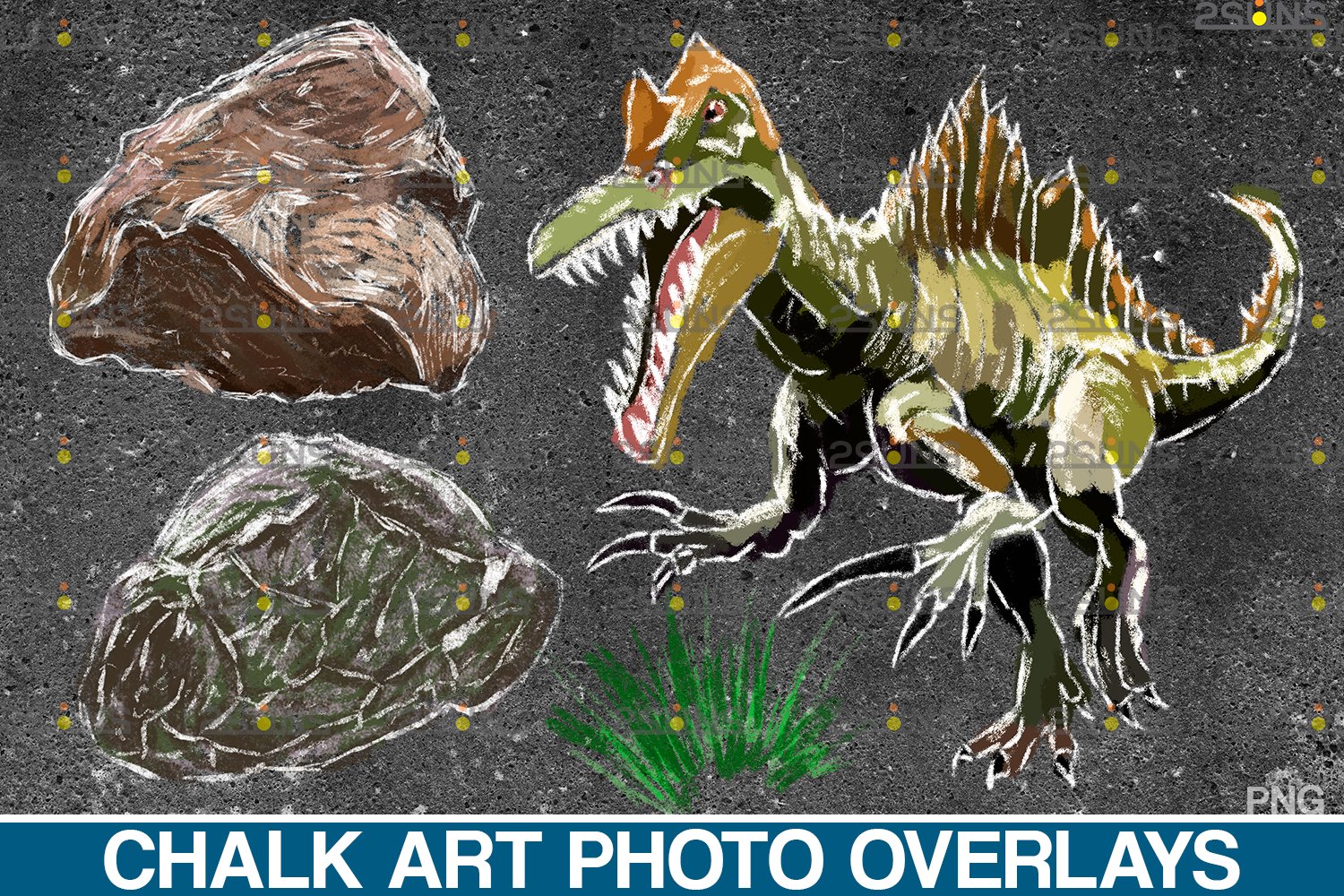 Dinosaurs Chalk art overlays, Dinosaur backdrop (649347