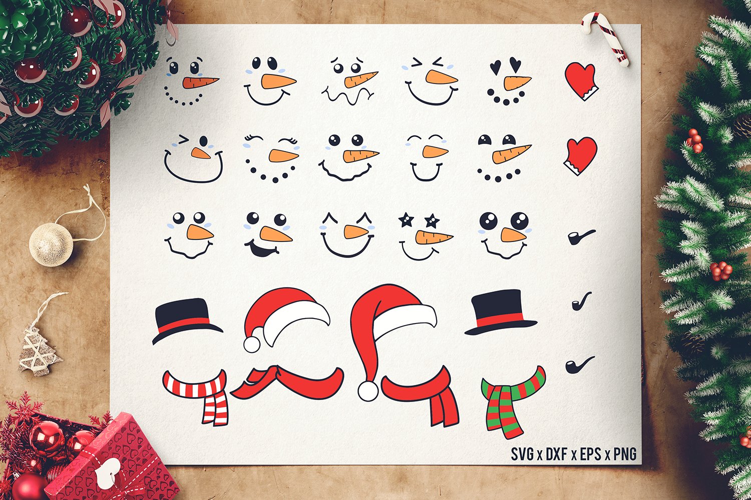 snowman face svg bundle accesories snowman svg cutomize 146033