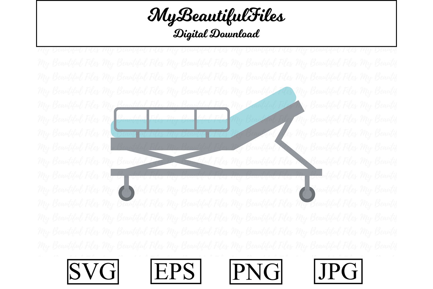 Hospital Bed Clipart | Design Bundles, image size:1500x1000