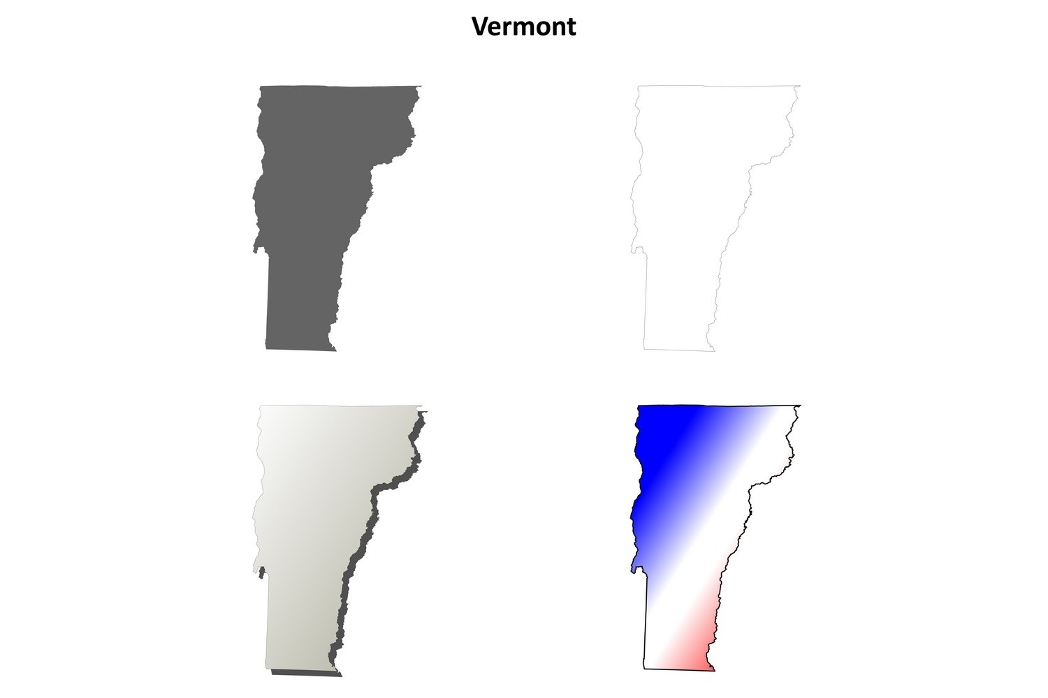Vermont outline map set