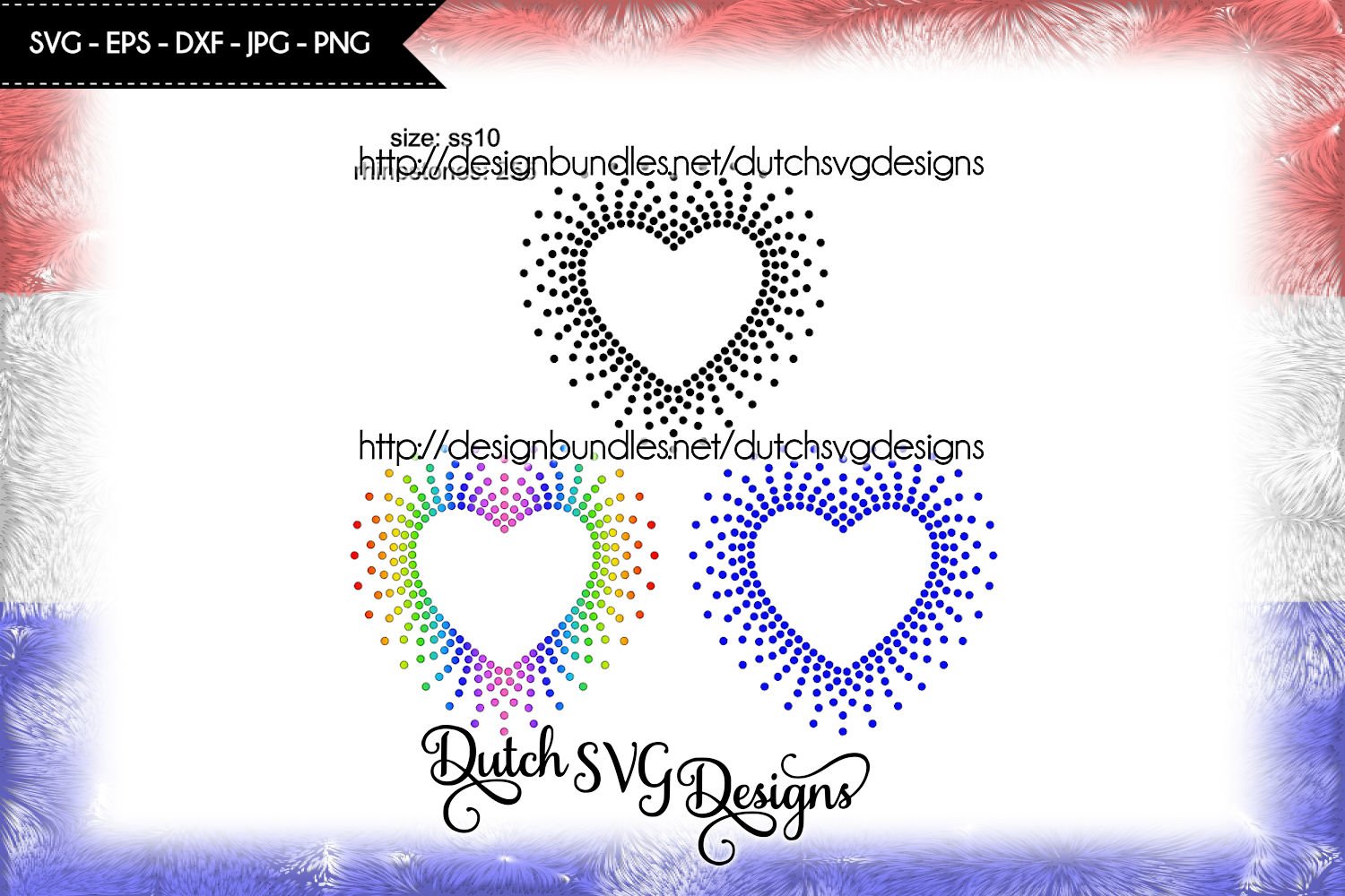 Hotfix rhinestone heart template SS10 & cut file, svg file (144854 ...
