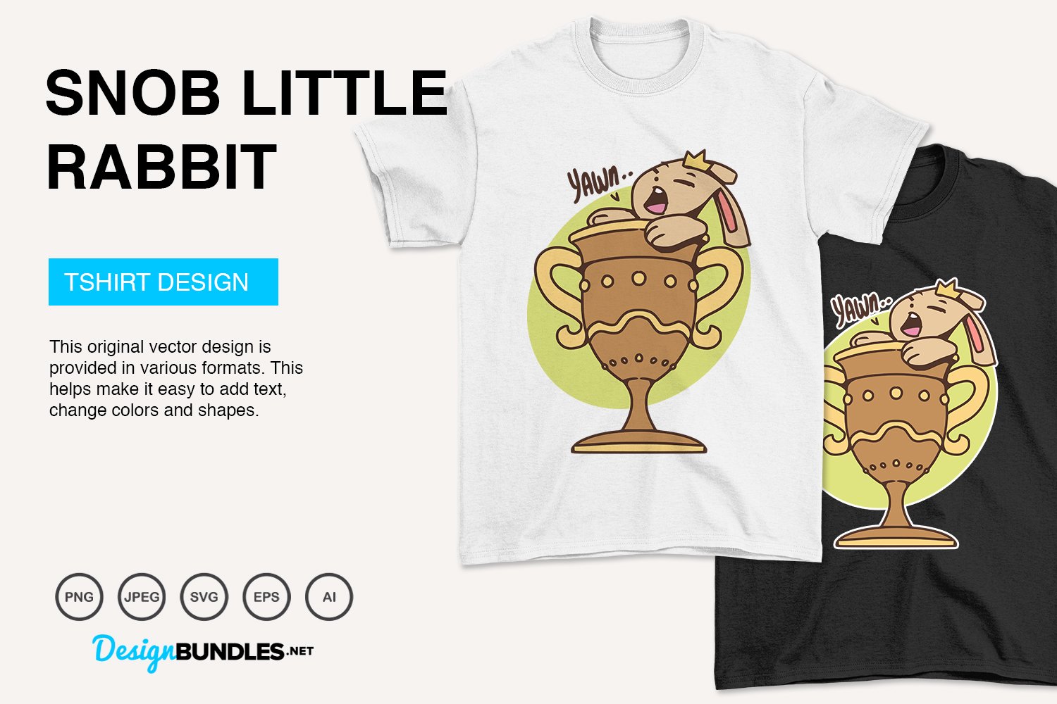 Snob Little Rabbit Vector Illustration