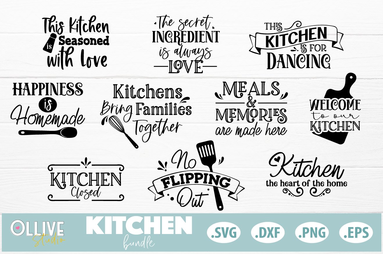 Kitchen SVG Bundle (1125717) | Cut Files | Design Bundles