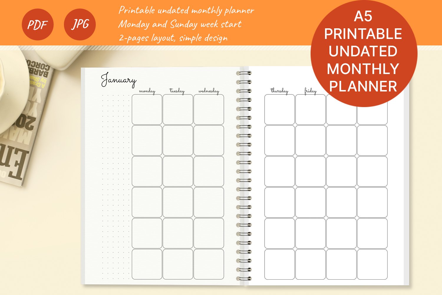 Get Organized With A5 Printable Planner Pages Calendars 123