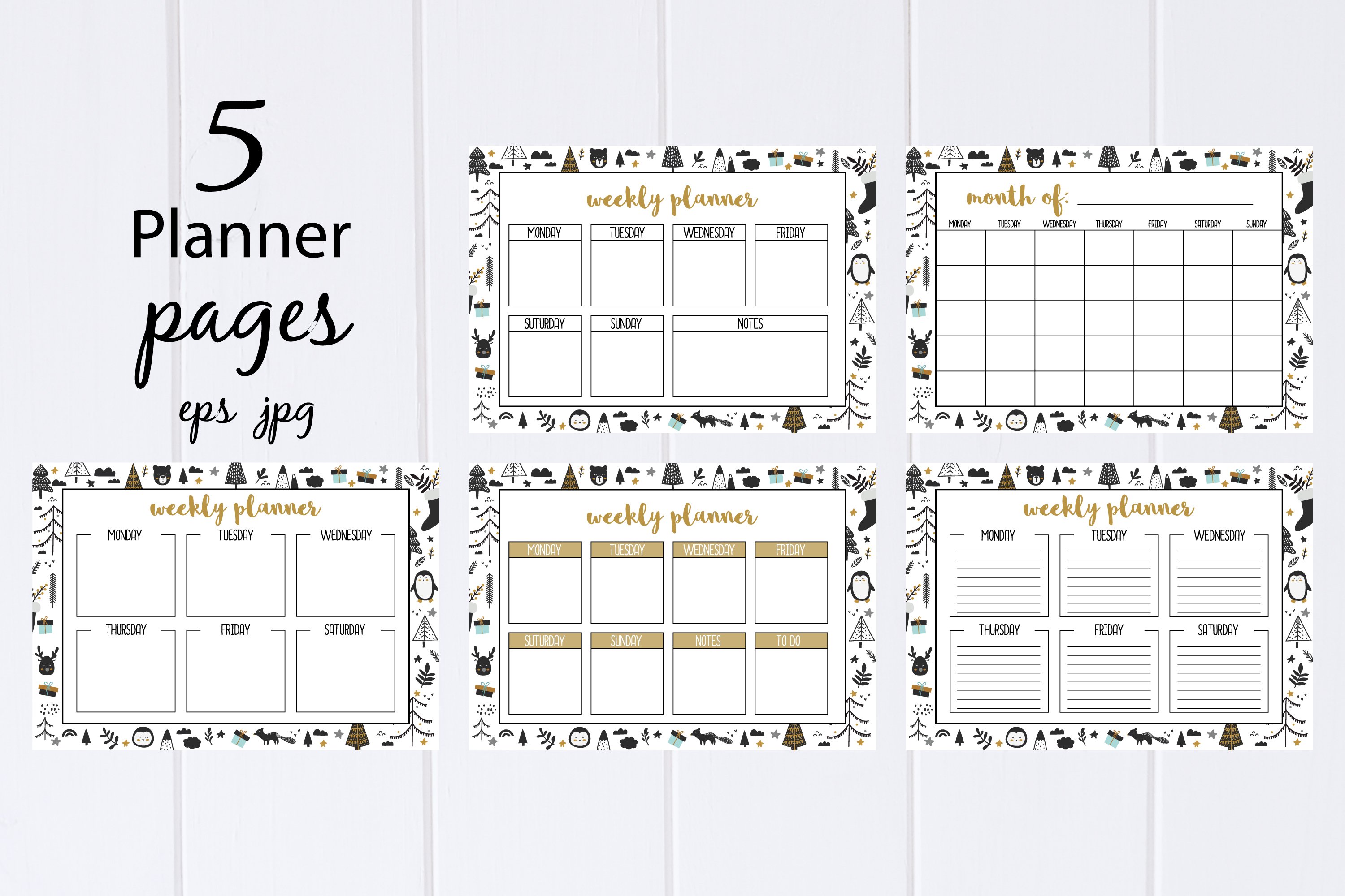 85 Planner pages A4 size, digital templates bundle (1021570) | Digital ...