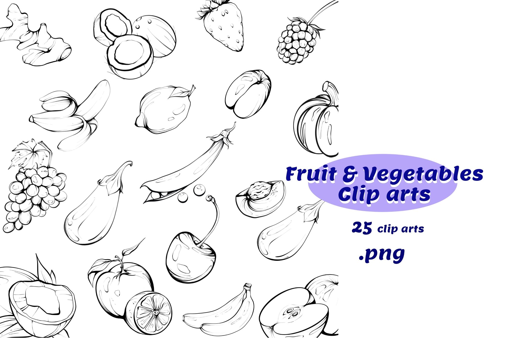 Fruits stamps, Fruit png, Vegetables png, Vegetables stamps, image size:2100x1400