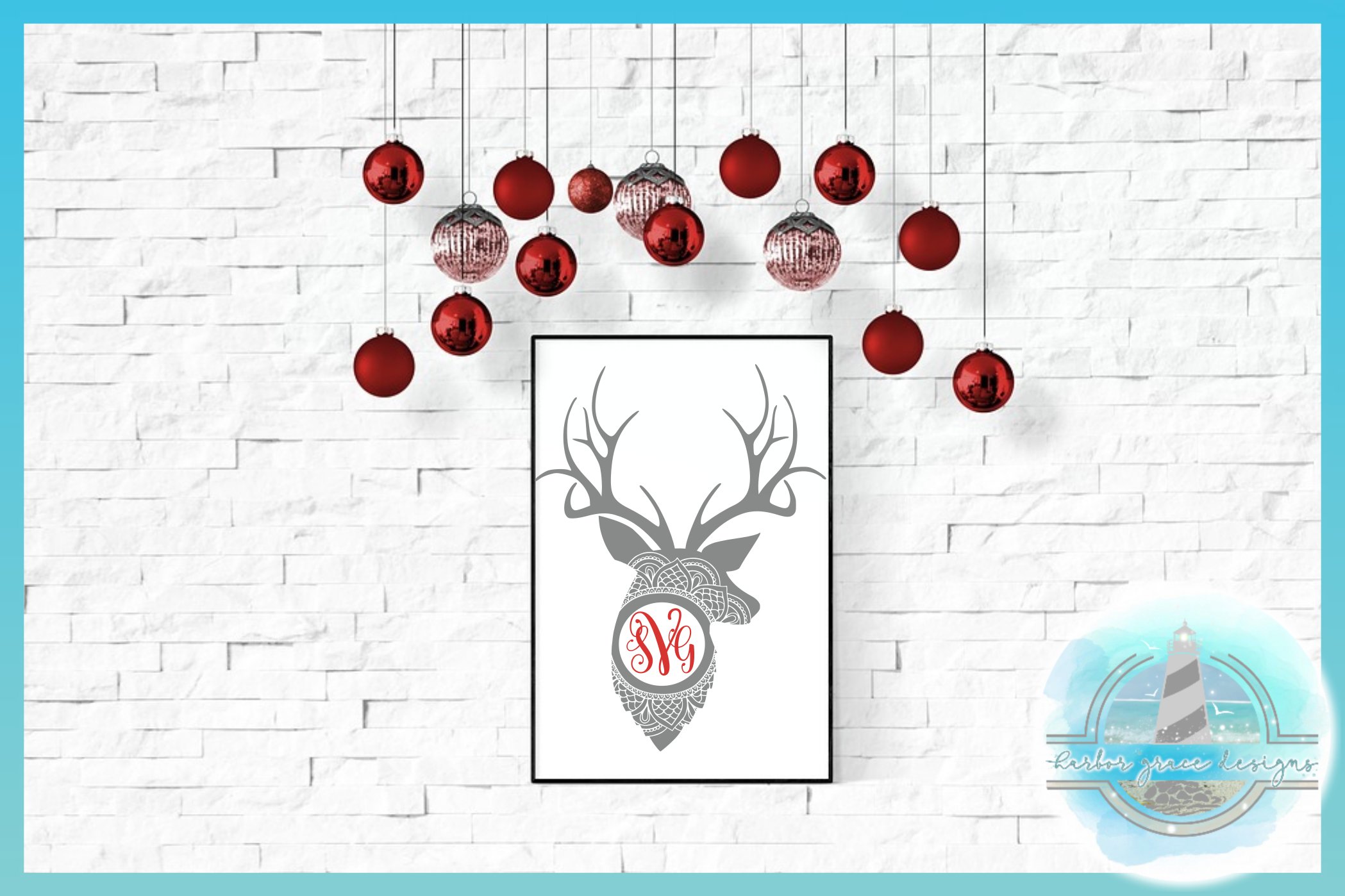 Download Deer Monogram Mandala SVG (136365) | SVGs | Design Bundles