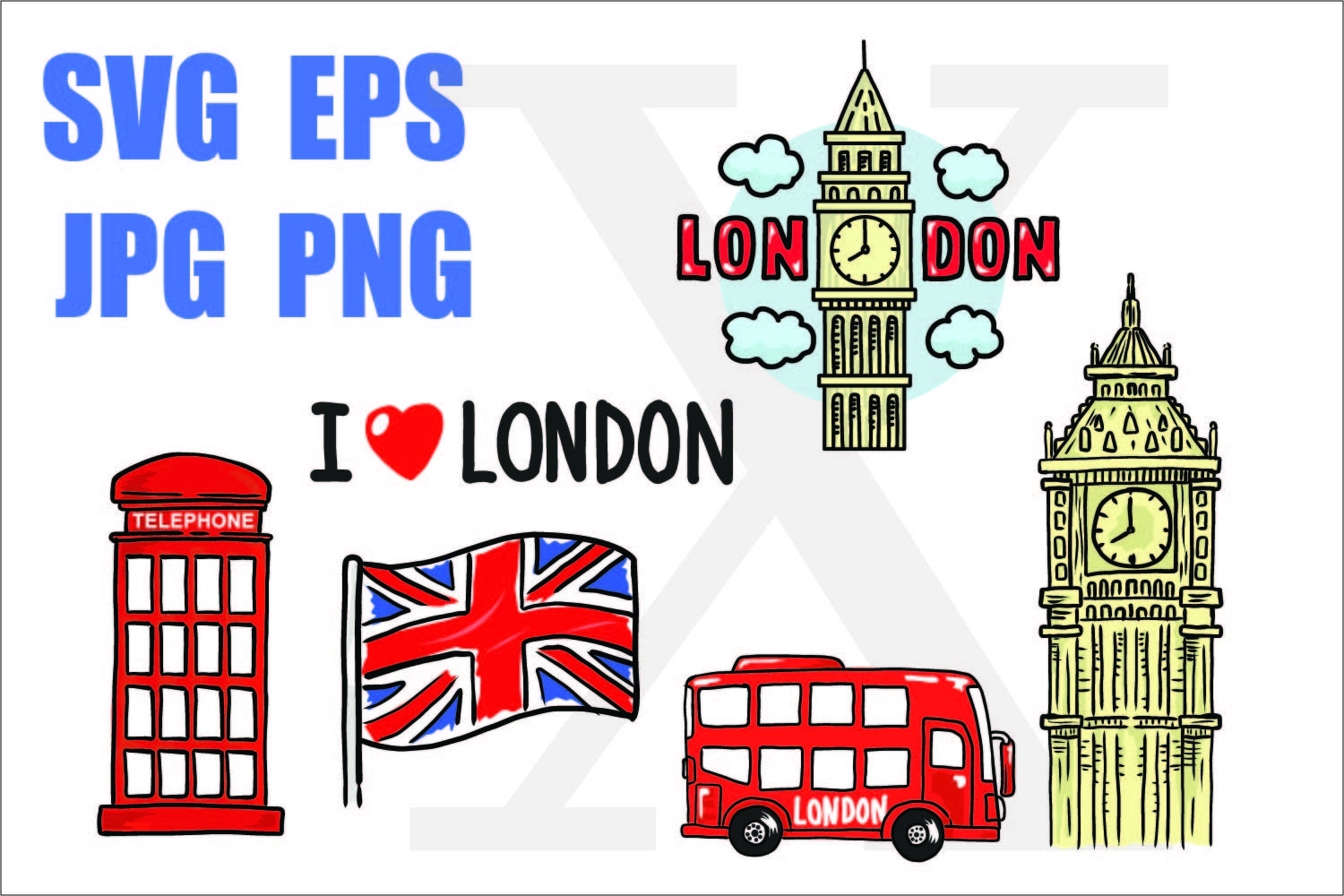 I Love London Svg Eps Jpg Png 302666 Illustrations Design Bundles