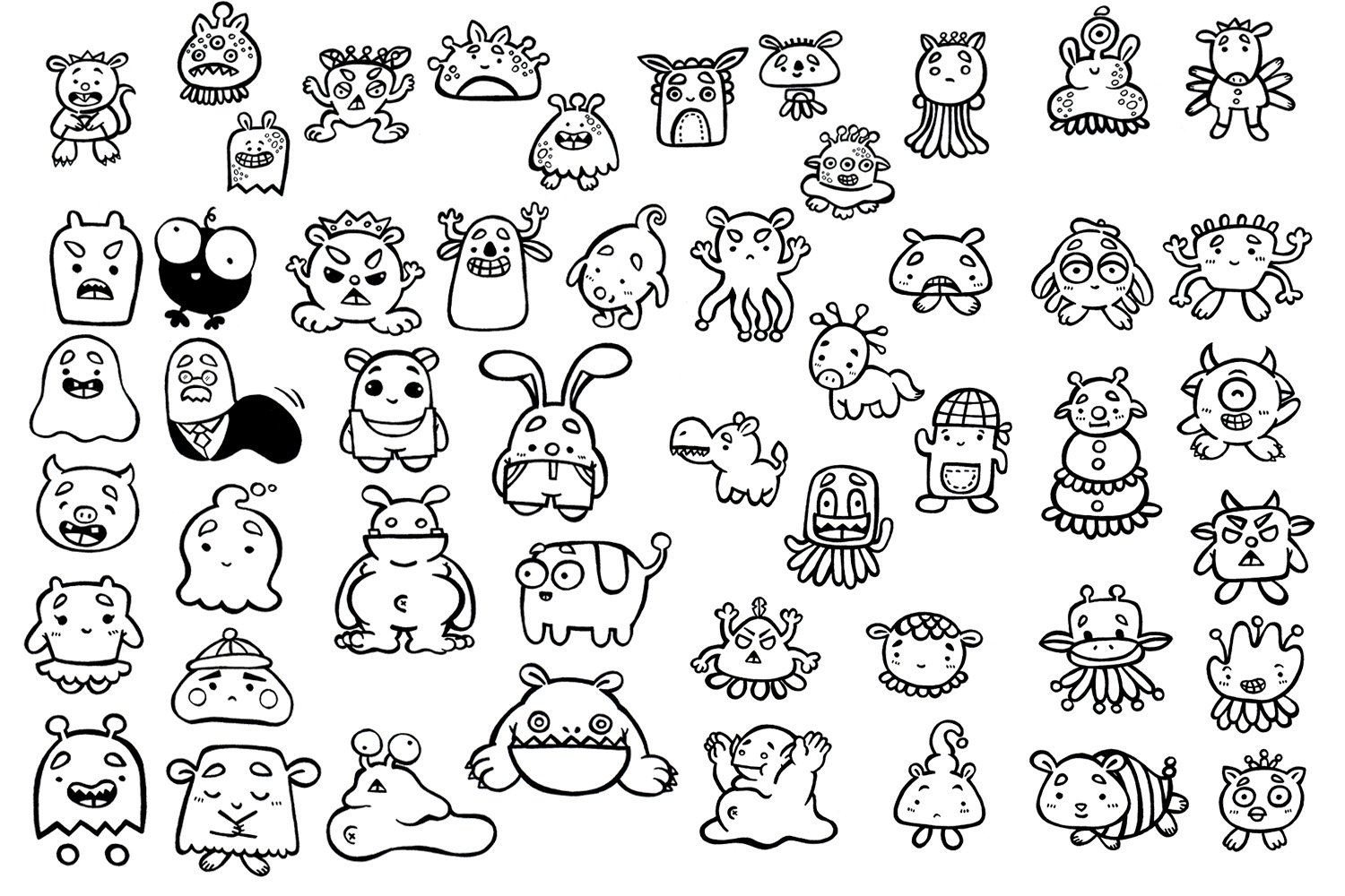 Fun & Cute Hand Drawn Vector Pack +Patterns example image 2