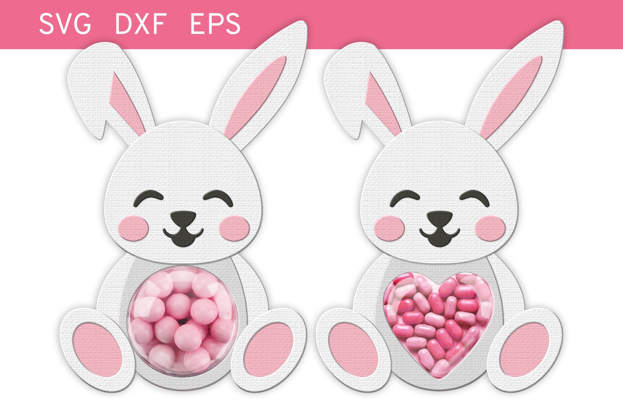 Cute Bunny Candy Holder svg, Easter Candy Holder svg