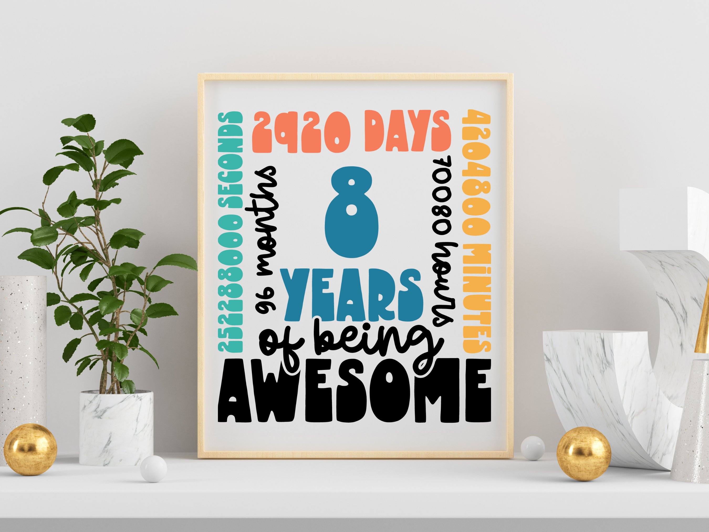 8 Years Svg | 8th Birthday Svg | 8Years Old Birthday Party