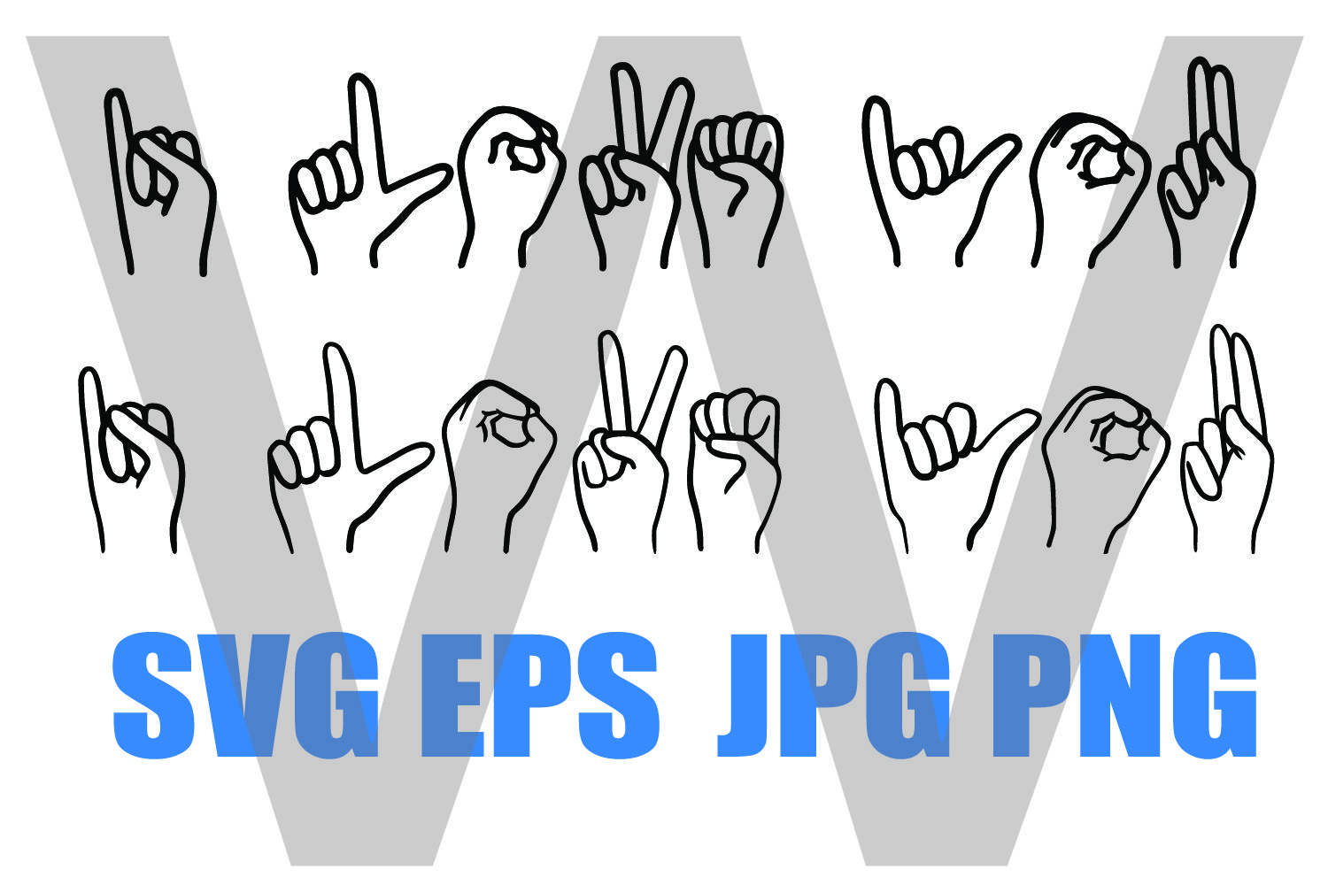 I Love you Sign Langauge - SVG-EPS-JPG-PNG