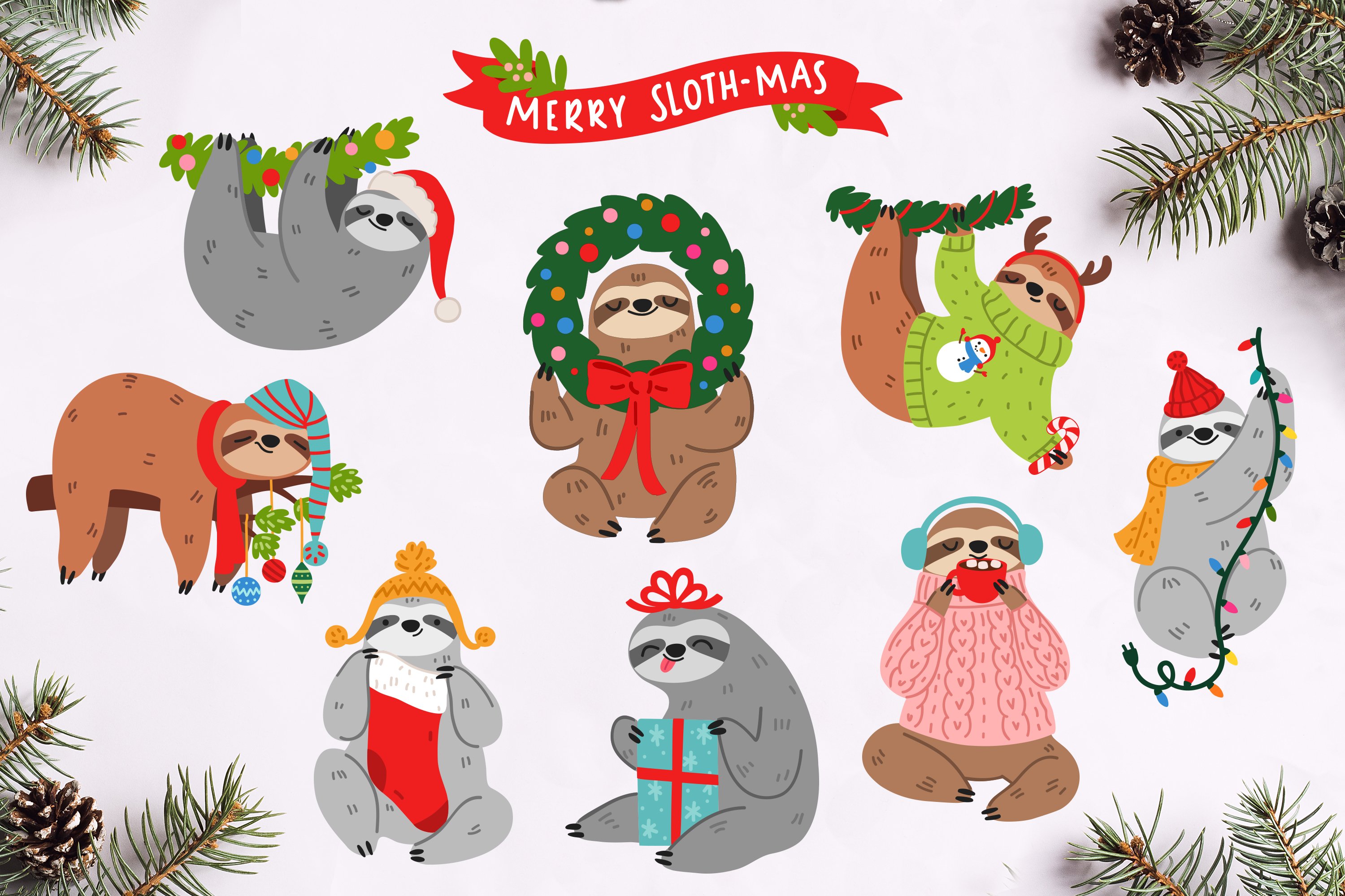 Christmas Sloths 