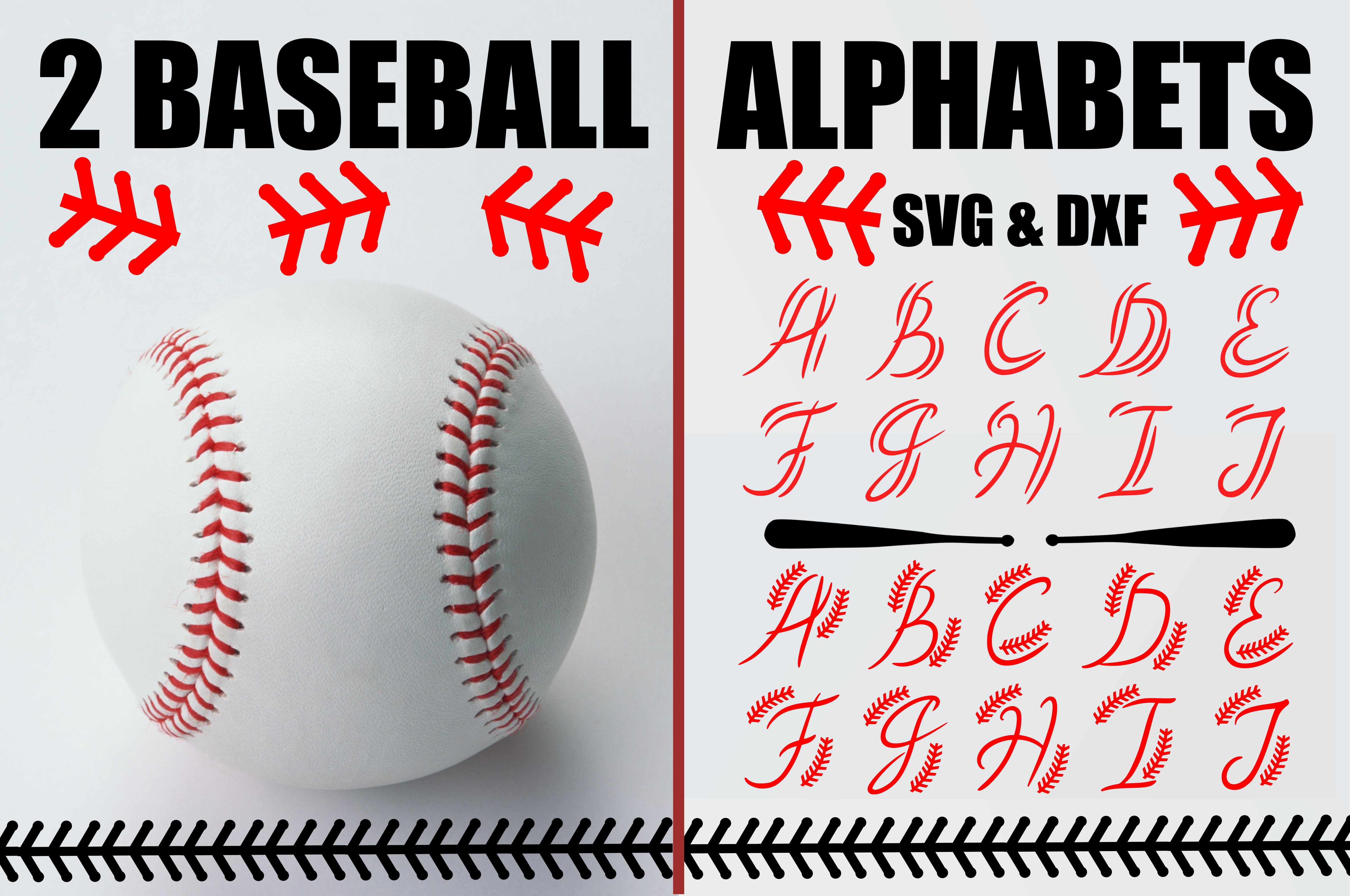 Baseball Alphabets SVG & DXF (89398) SVGs Design Bundles
