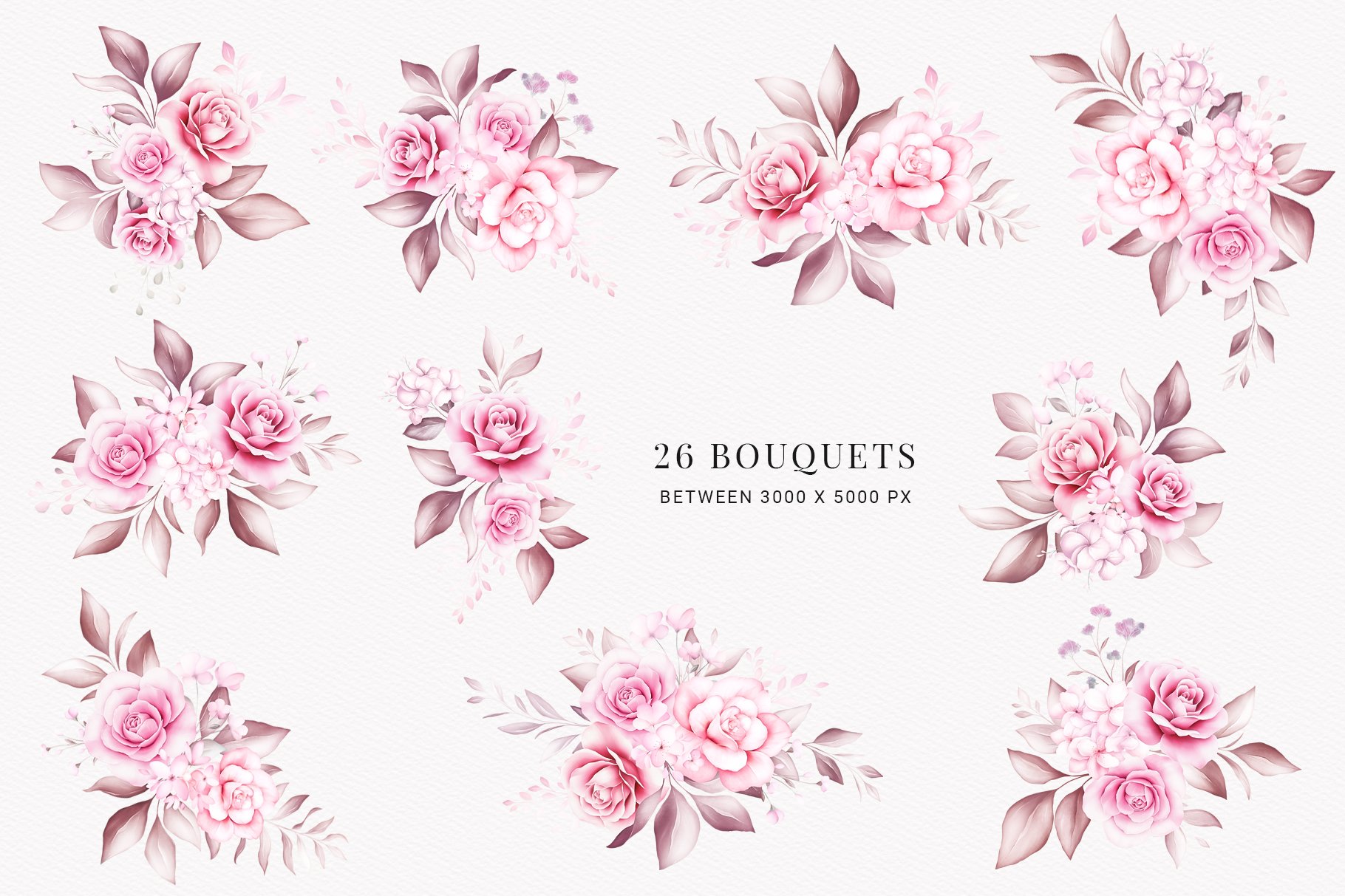 Watercolor Flowers Soft & Gold Clipart Bundle (563261) | Illustrations