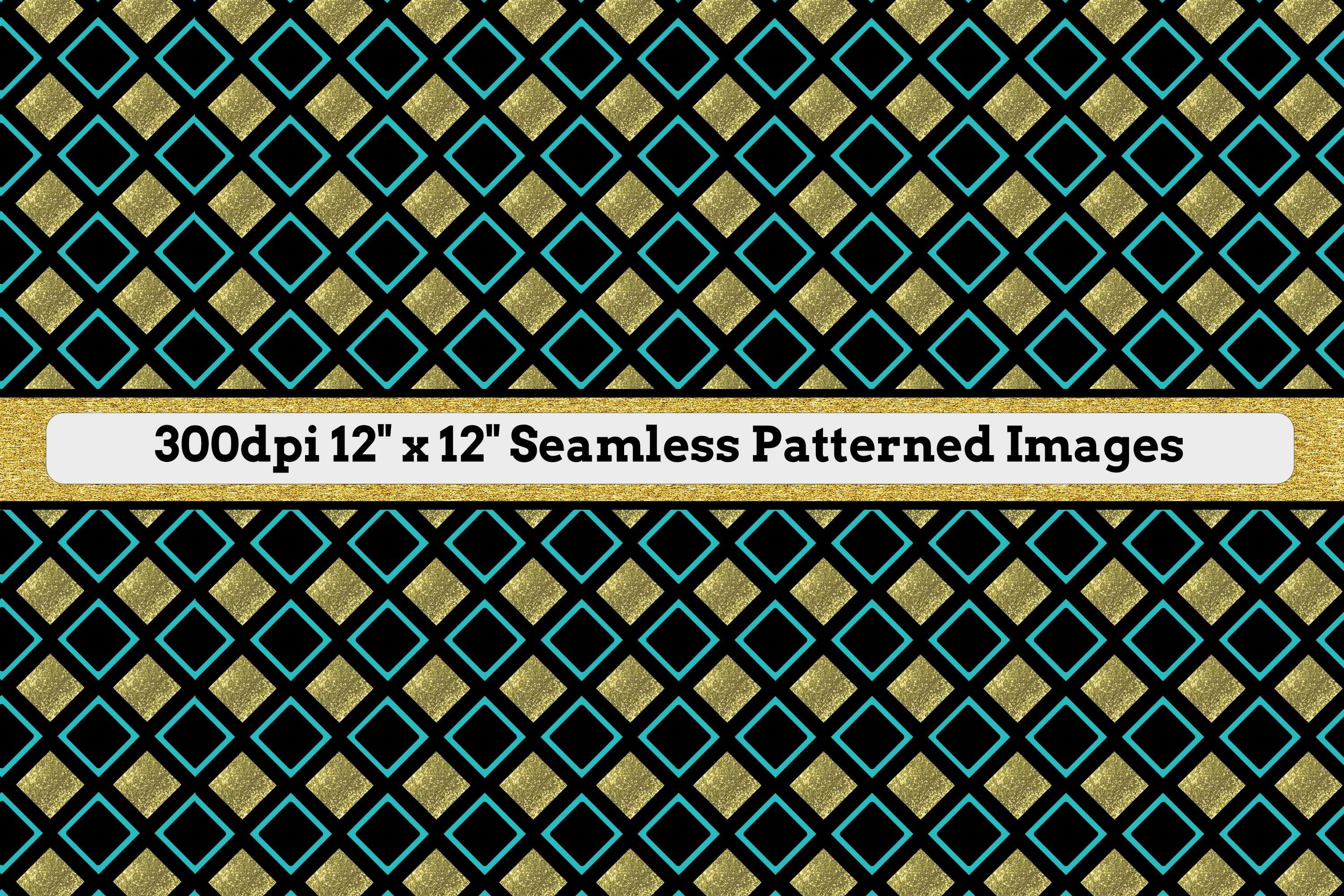 12 Seamless Pattern - 12' x 12' Black and Gold Diamond Set (624175 ...