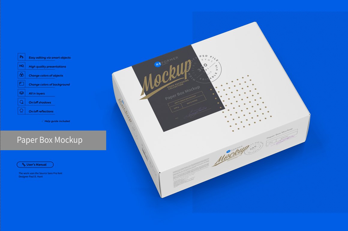 Download Kraft Paper Box Mockup - Half Side View (High-Angle Shot ...