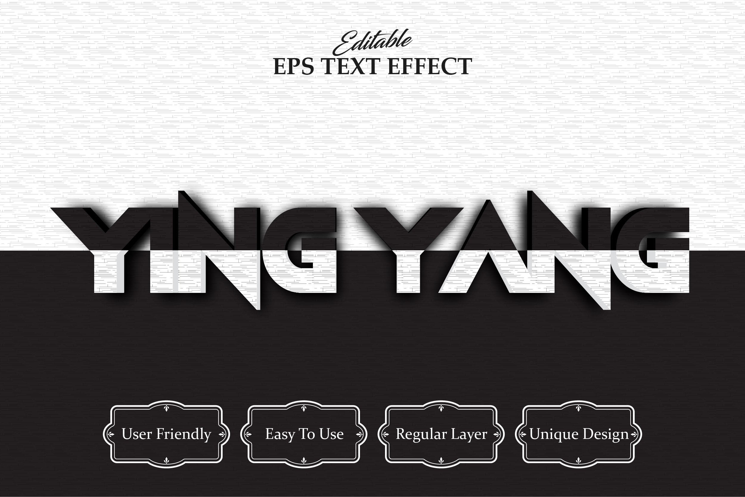 Editable text effect, Ying Yang text effect