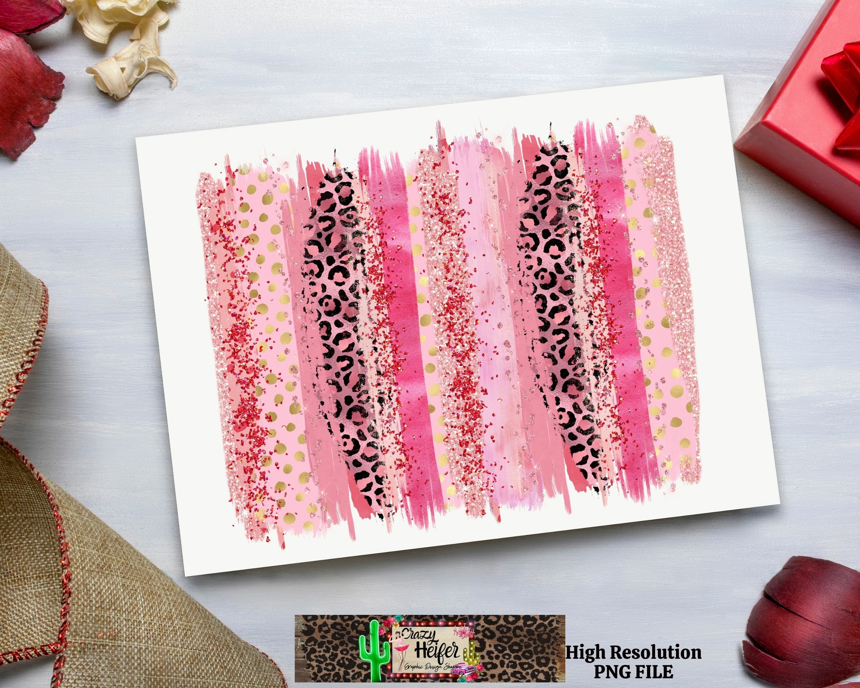 Valentine Leopard Brush Stroke Dye Sublimation (1173781)