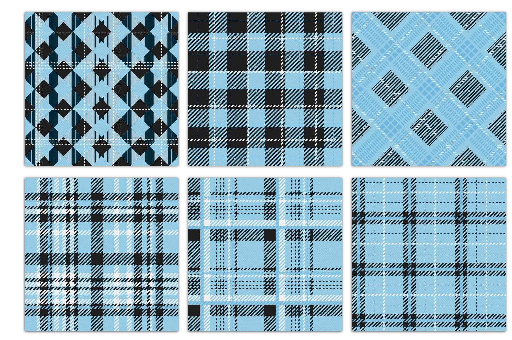 Baby Blue Plaid Digital Paper (917540) Textures Design Bundles
