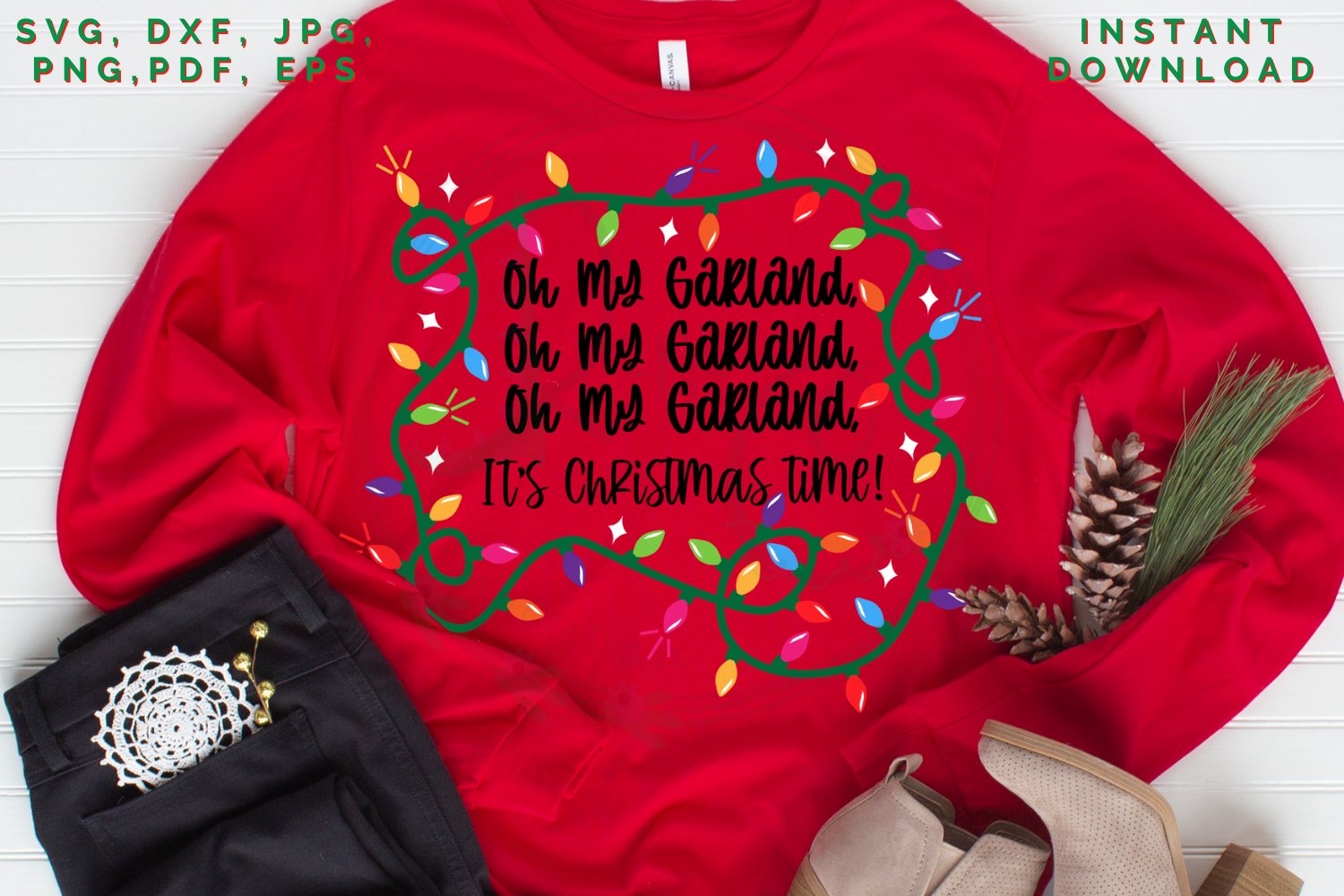 Oh my Garland SVG, Christmas cut file (1102727) Cut Files Design