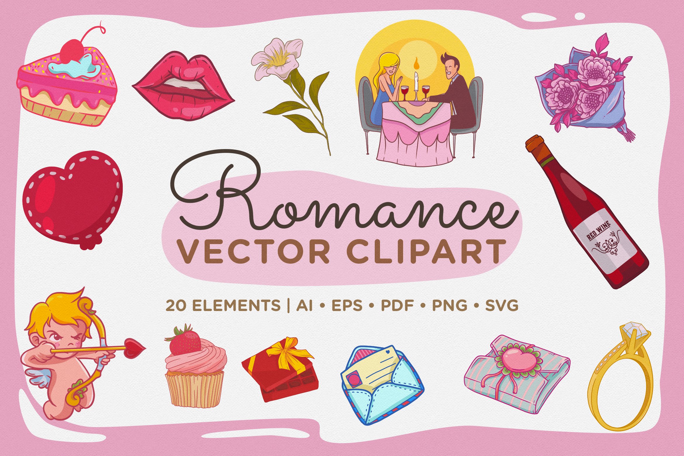 Romance Vector Clipart Pack (498068) | Illustrations | Design Bundles