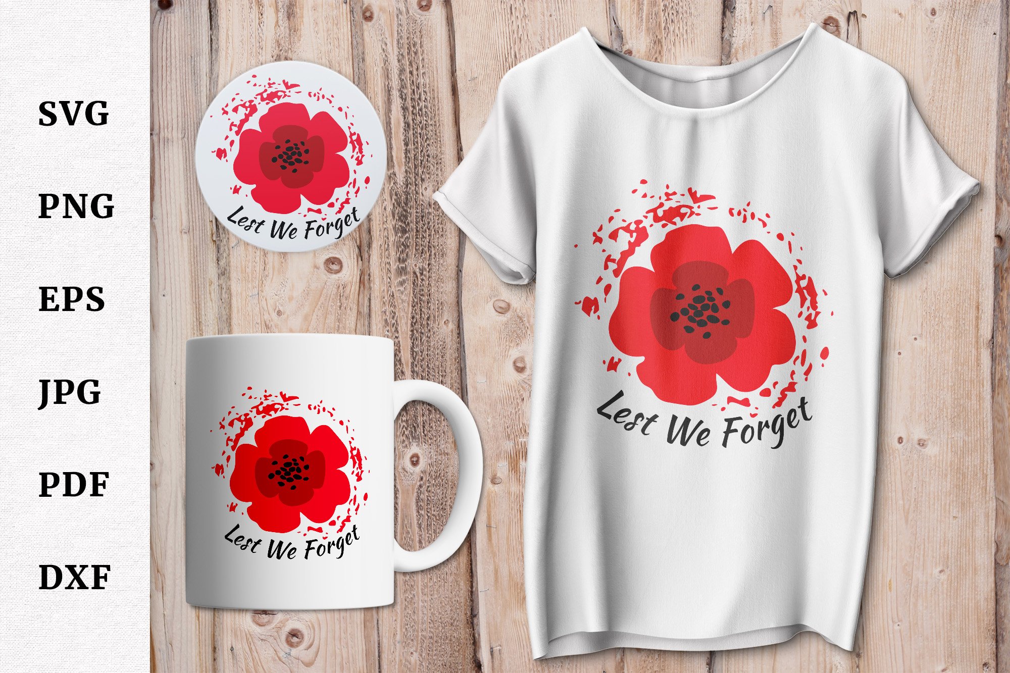 Lest We Forget Remembrance Day Poppy Armistice Day SVG ﾃﾞｽｸ(No 