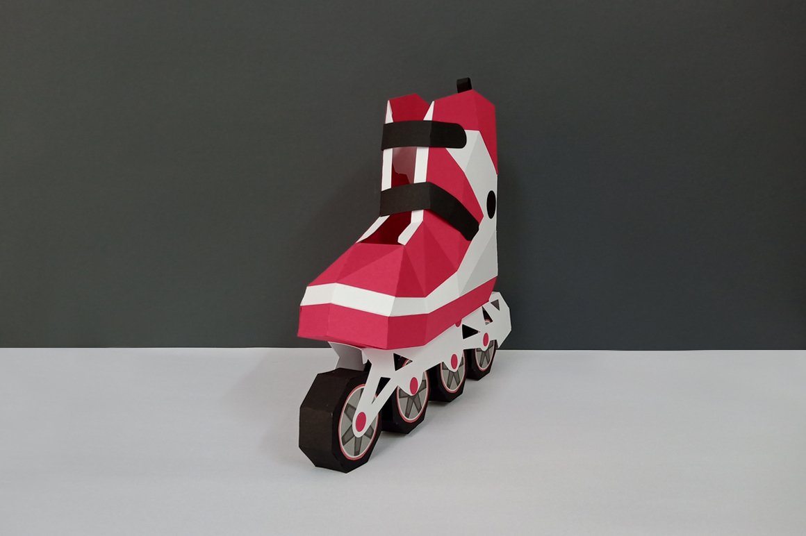 DIY Roller Skates 3d papercraft (428750) Printables Design Bundles
