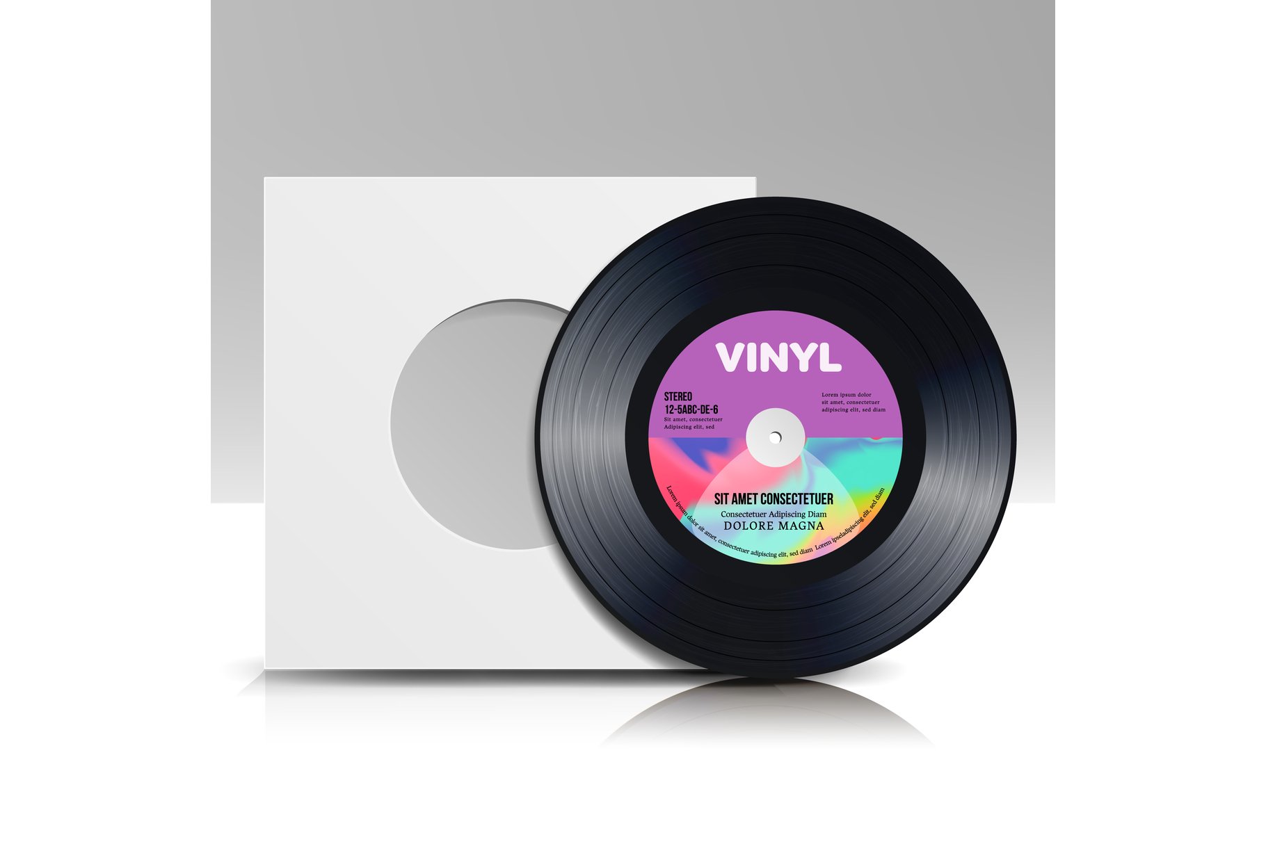 Vinyl Disc. Blank Isolated White Background. Realistic Empty (703159