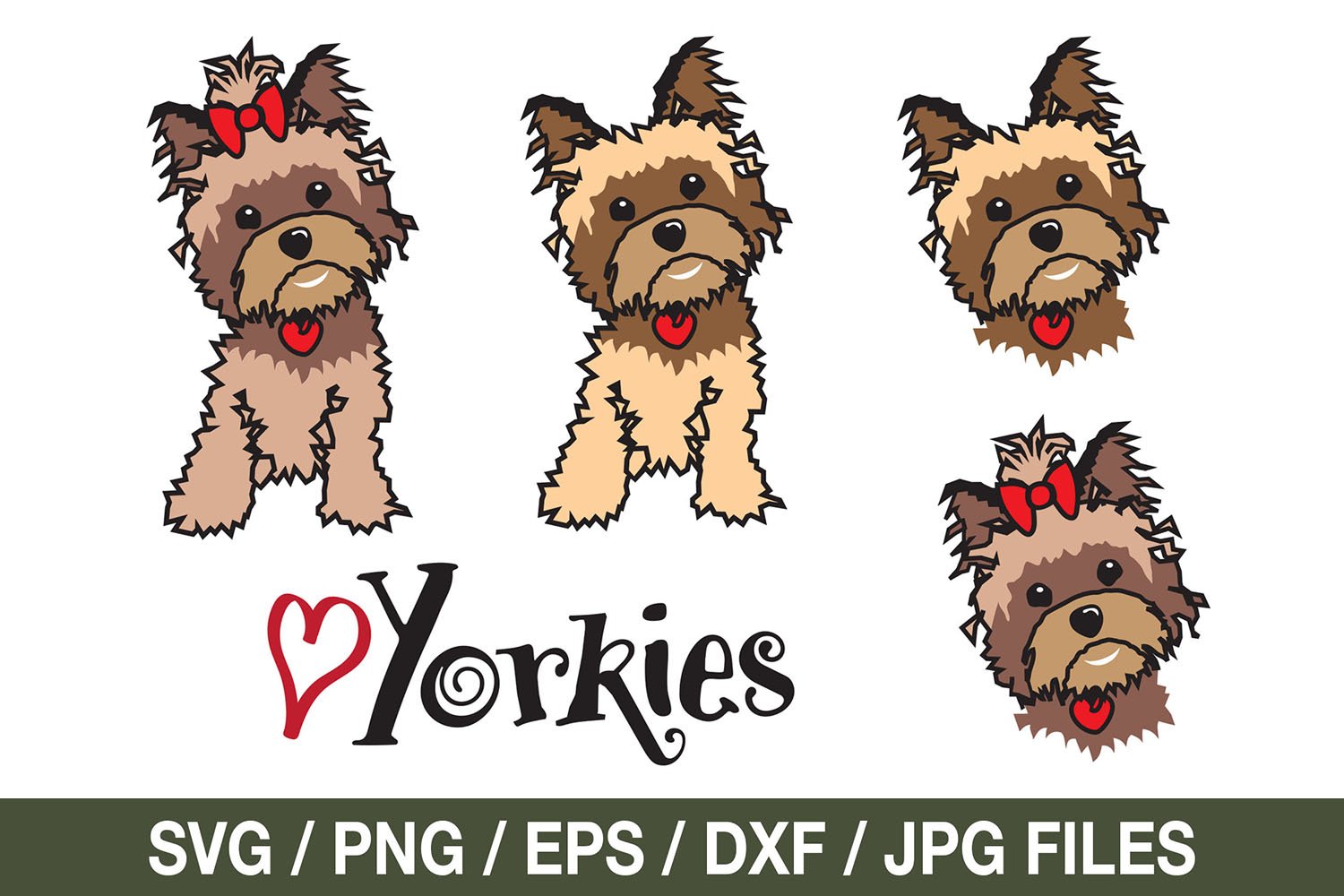 Yorkshire Terriers Clip Art Yorkie SVG Biewer Terrier PNG