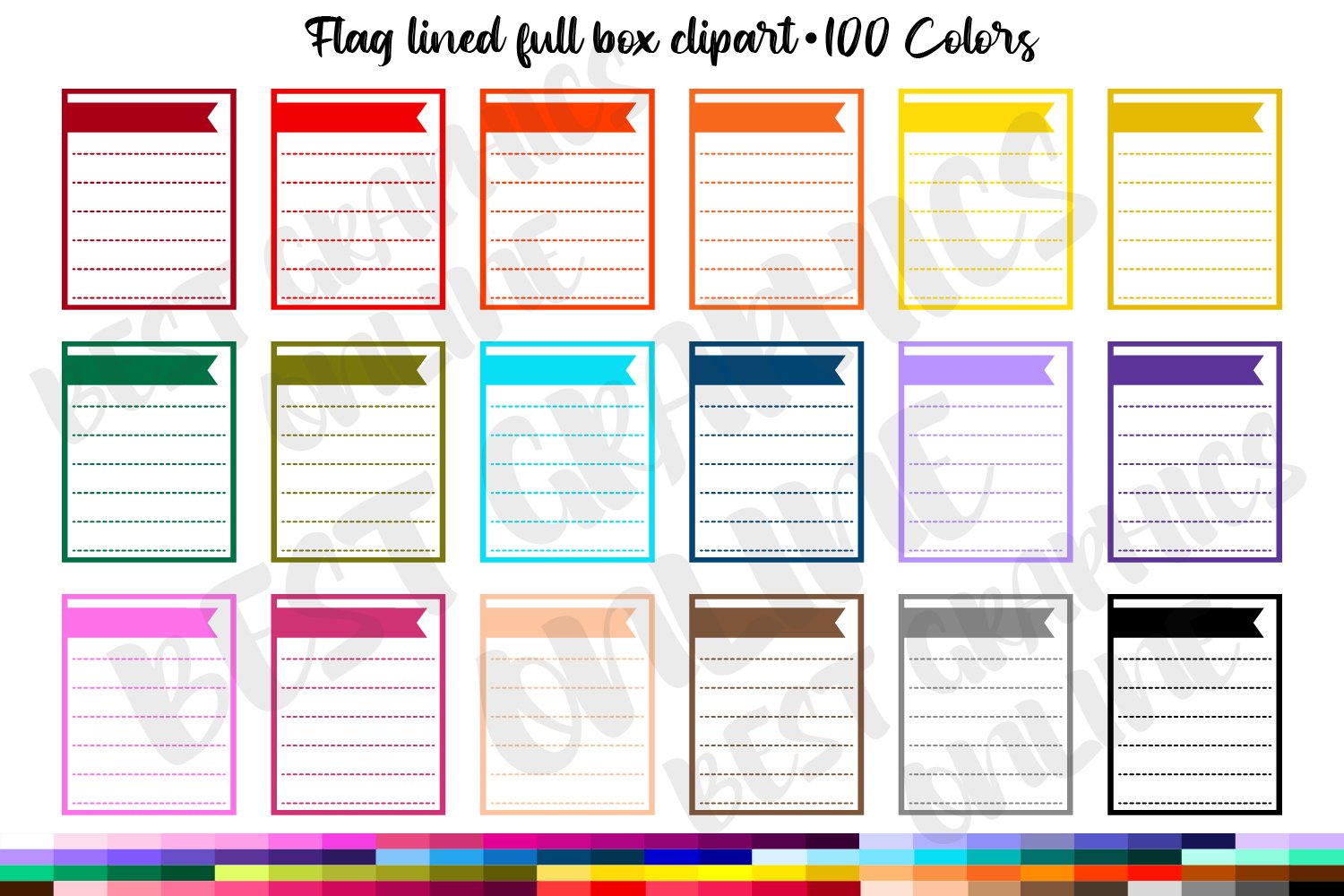 Download Lined Flag Full Box Printable Planner Stickers 1093538 Illustrations Design Bundles