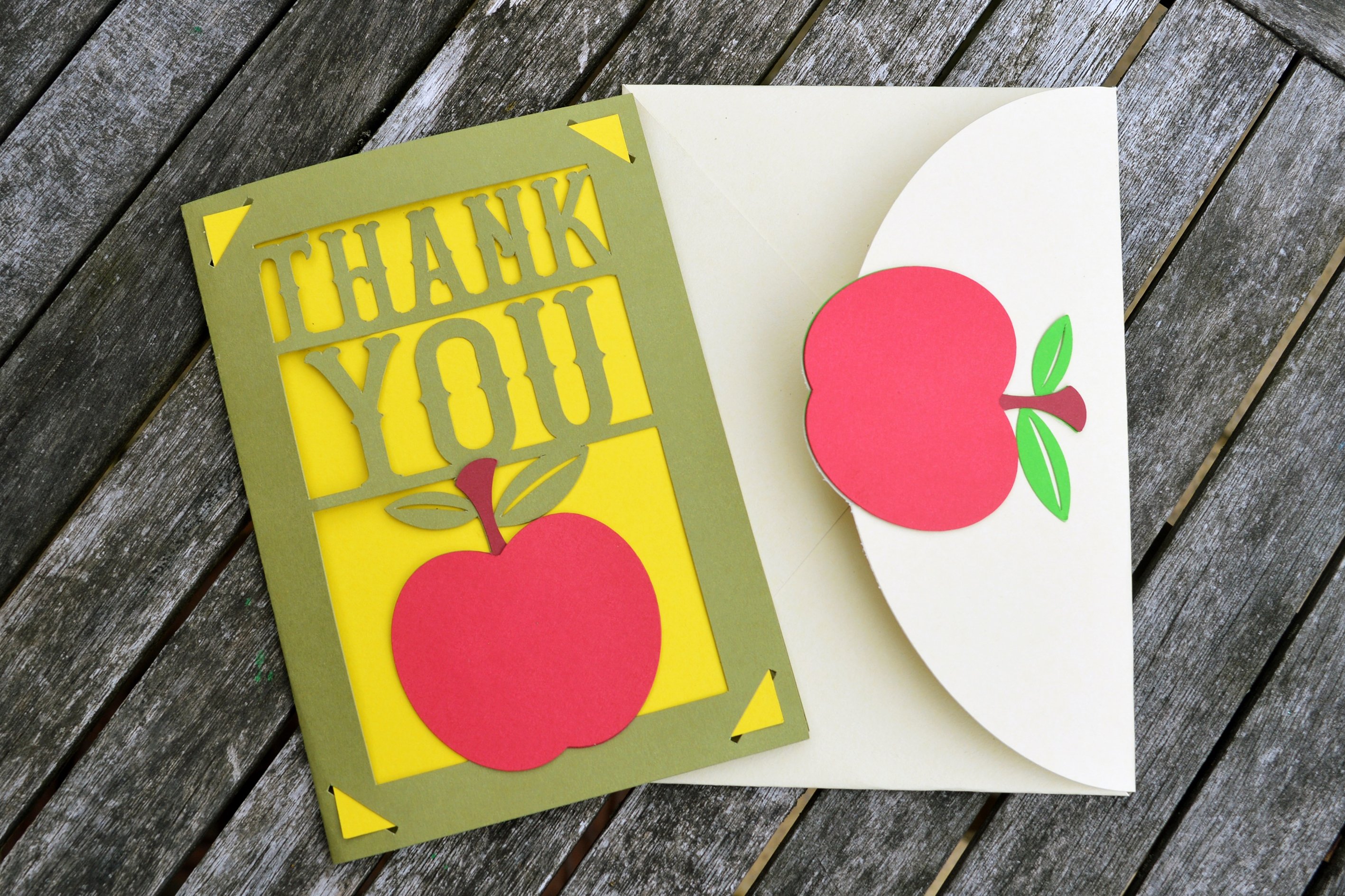 Thank you card and envelope design SVG / DXF / EPS files (730007